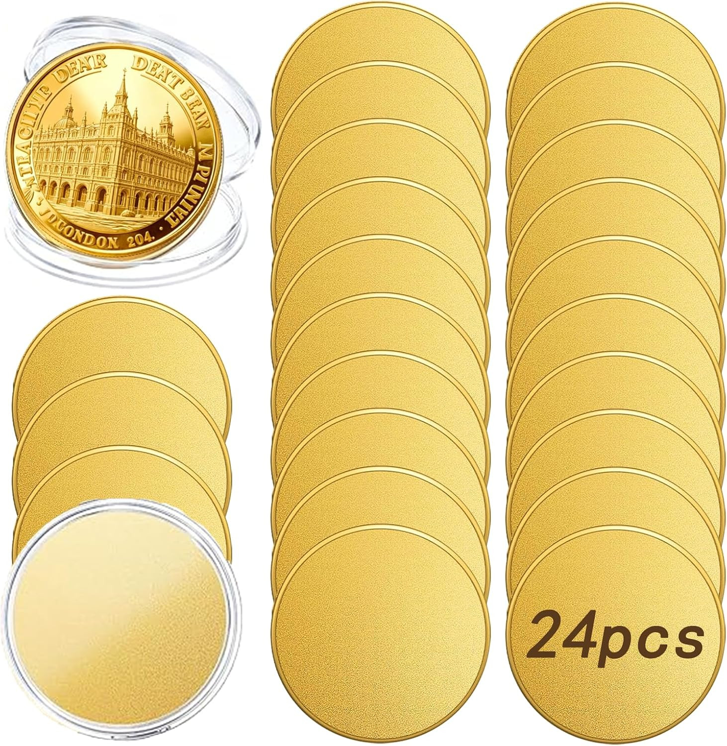 24 Alloy Challenge Coin Blanks, 40Mm X 2Mm (Gold-Plated) 24 Alloy Challenge Coin Blanks, 40Mm X 2Mm (Gold-Plated)
