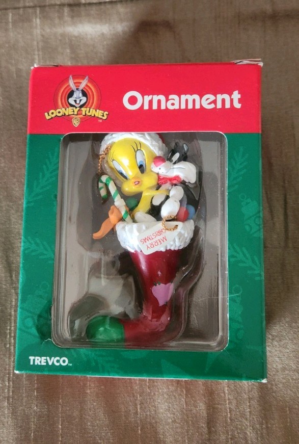 Vintage 1999 CVS Looney Tunes Tweety Bird Sylvester Christmas Ornament By Trevco Vintage 1999 CVS Looney Tunes Tweety Bird Sylvester Christmas Ornament By Trevco