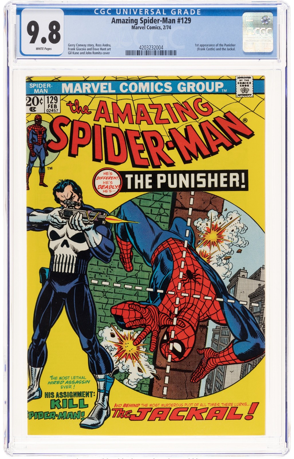 Marvel 1974 The Amazing Spider-Man #129 CGC NM/MT 9.8 White pages TOP Non higher