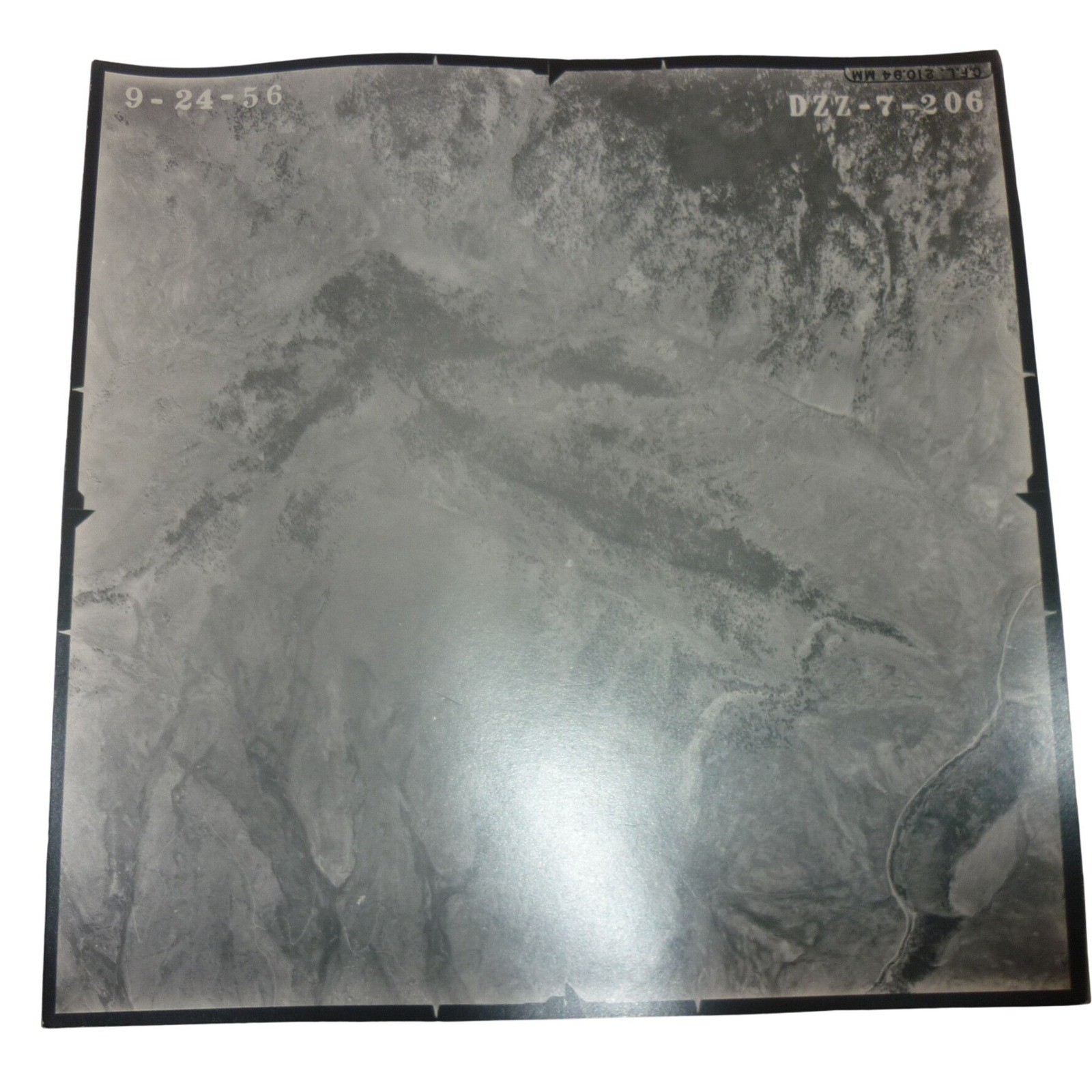 Vintage 1956 Aerial Survey Photograph DZZ-7-206 Topographic Mountain View 9x9 Vintage 1956 Aerial Survey Photograph DZZ-7-206 Topographic Mountain View 9x9