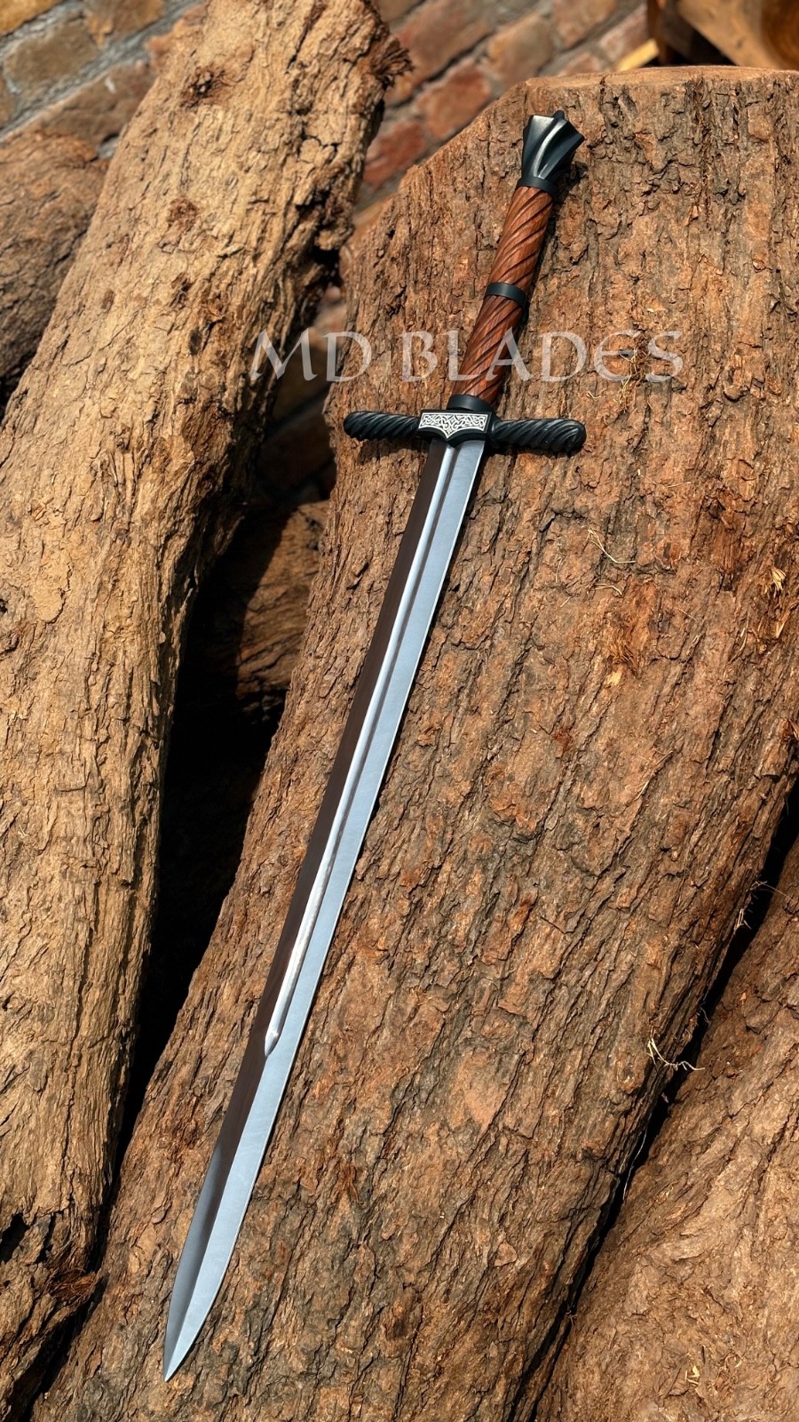 Handmade Medieval Sword Replica Celtic Inspired Fantasy Sword Twisted Guard Wood Handmade Medieval Sword Replica Celtic Inspired Fantasy Sword Twisted Guard Wood