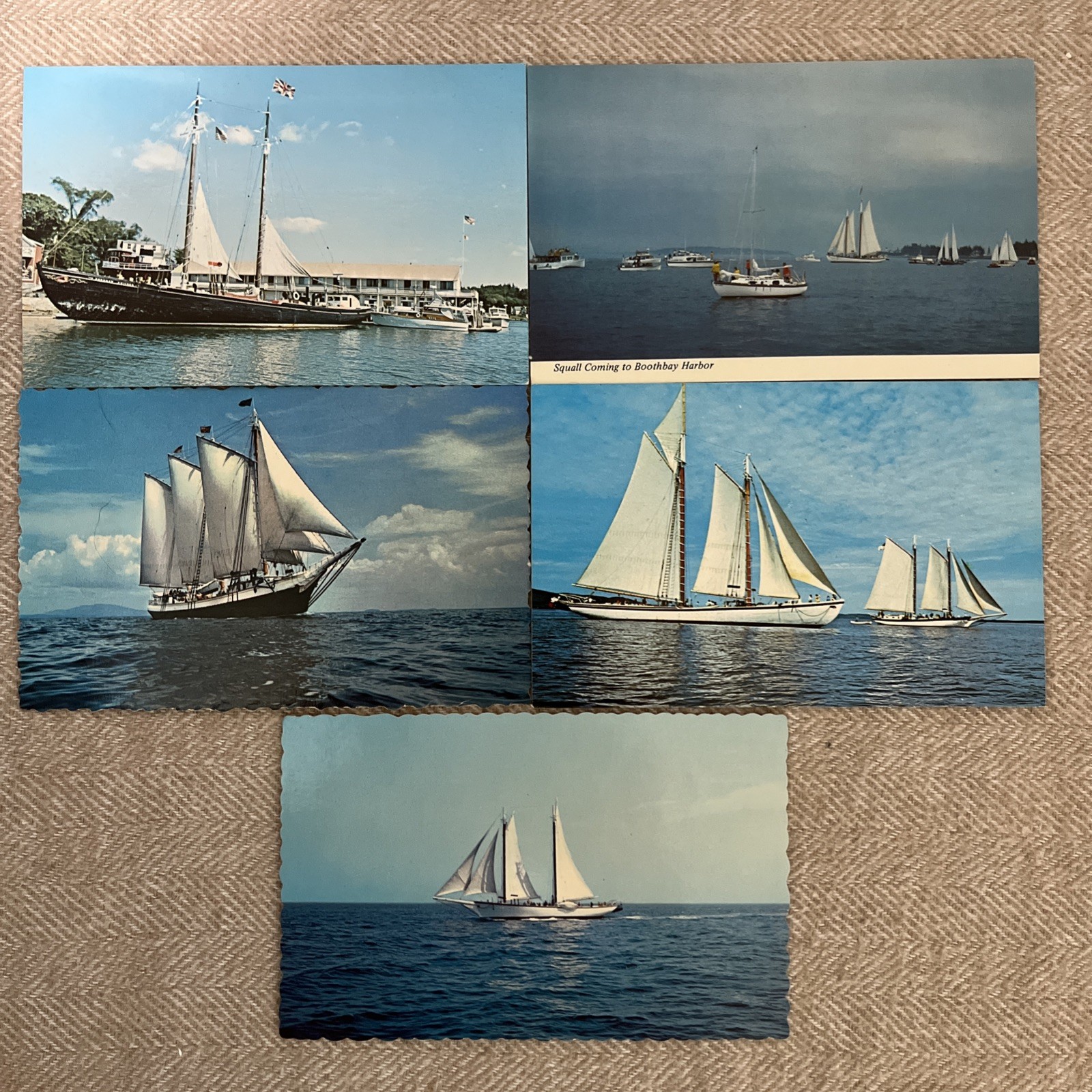 Vintage  (5) 1975  Boothbay Harbor ME Waterfront  Postcards unposted 2656