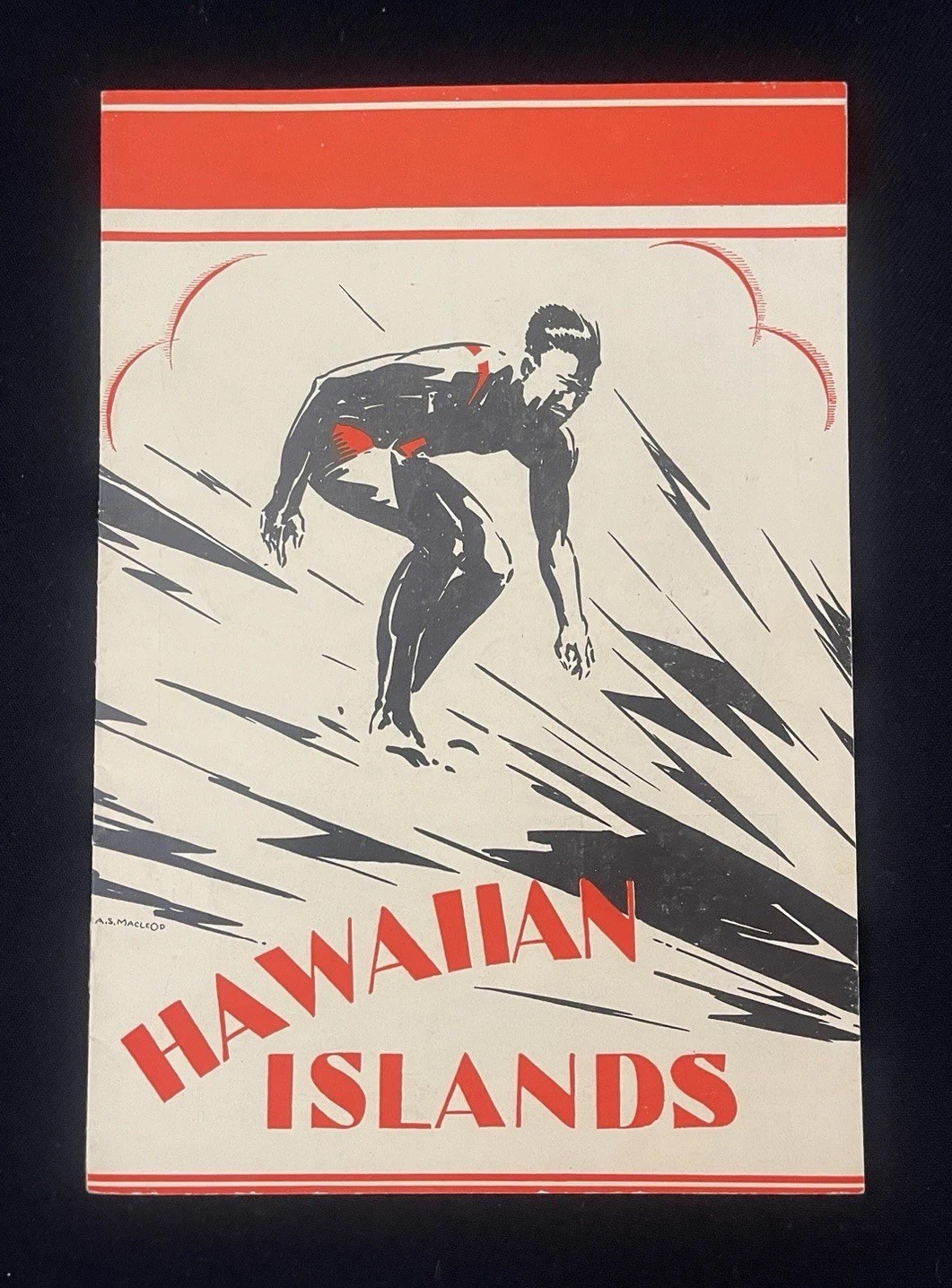 Vintage “HAWAIIAN ISLANDS” Travel Brochure A.S. Macleod Surfer Cover Art Hawaii Vintage “HAWAIIAN ISLANDS” Travel Brochure A.S. Macleod Surfer Cover Art Hawaii