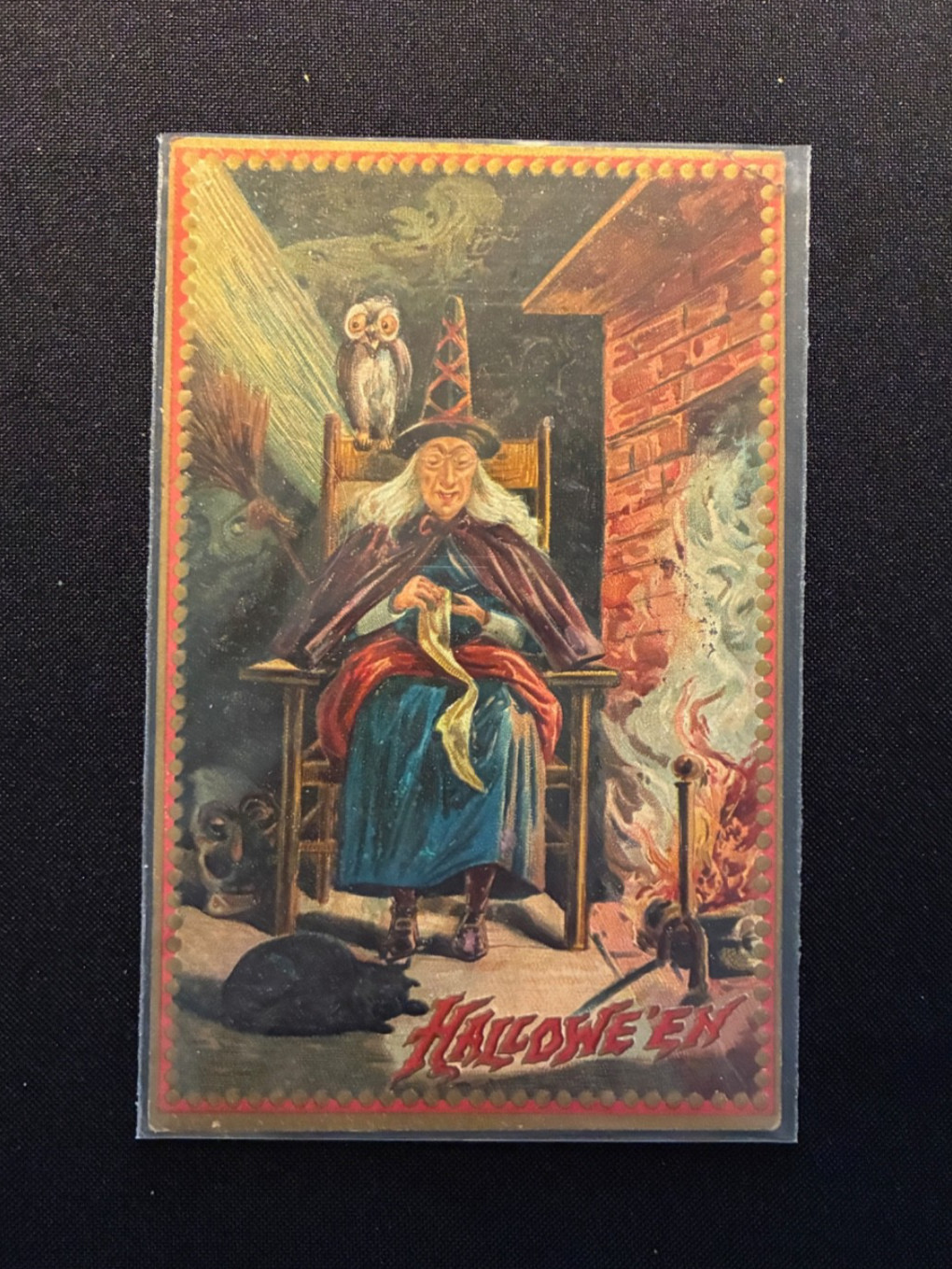 RARE 1909 Raphael Tuck Halloween Postcard Series 160 Witch Owl Saxony RARE 1909 Raphael Tuck Halloween Postcard Series 160 Witch Owl Saxony