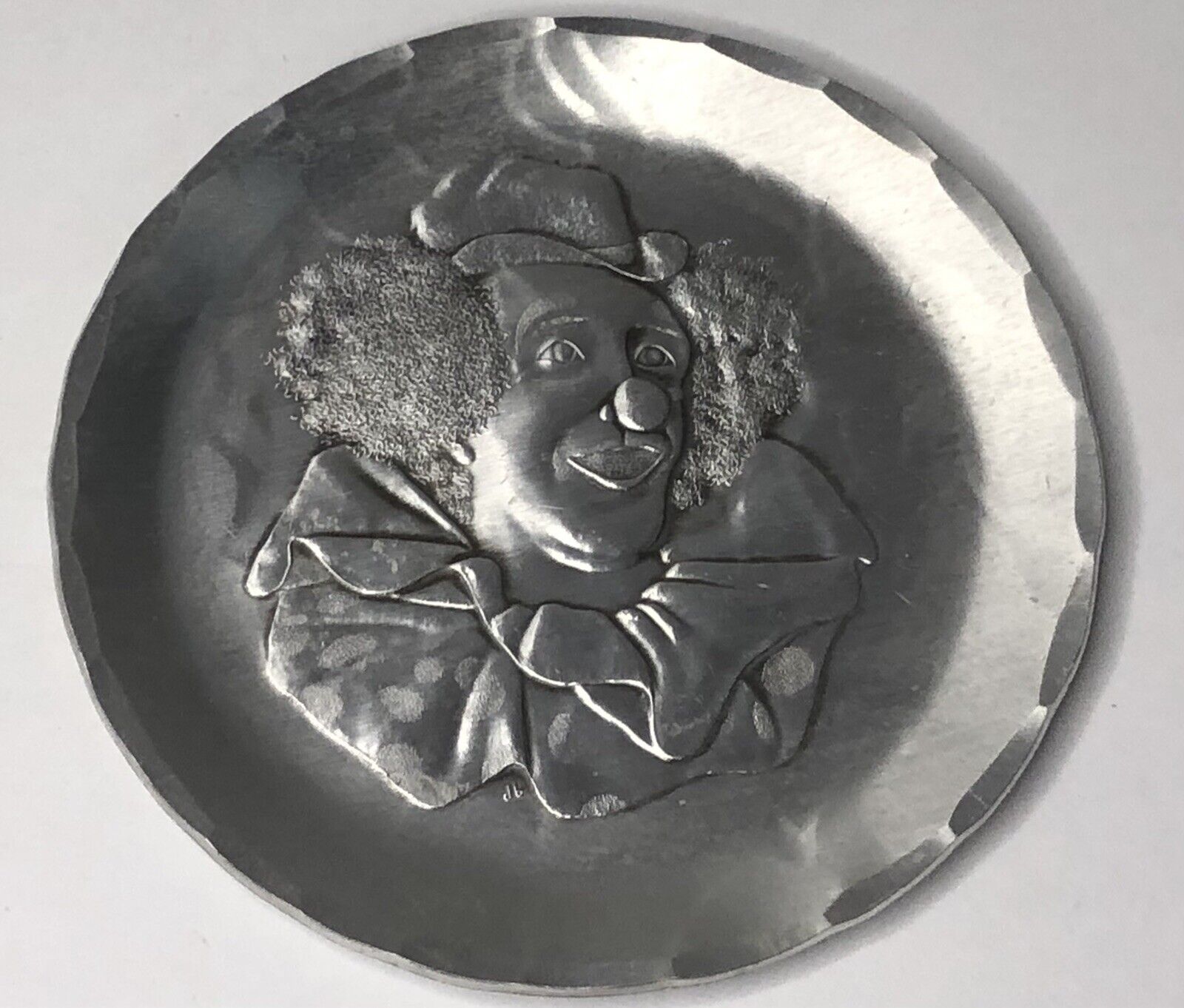 Vintage Wendell August Forge Hammered Aluminum Bozo Clown Coaster Circus