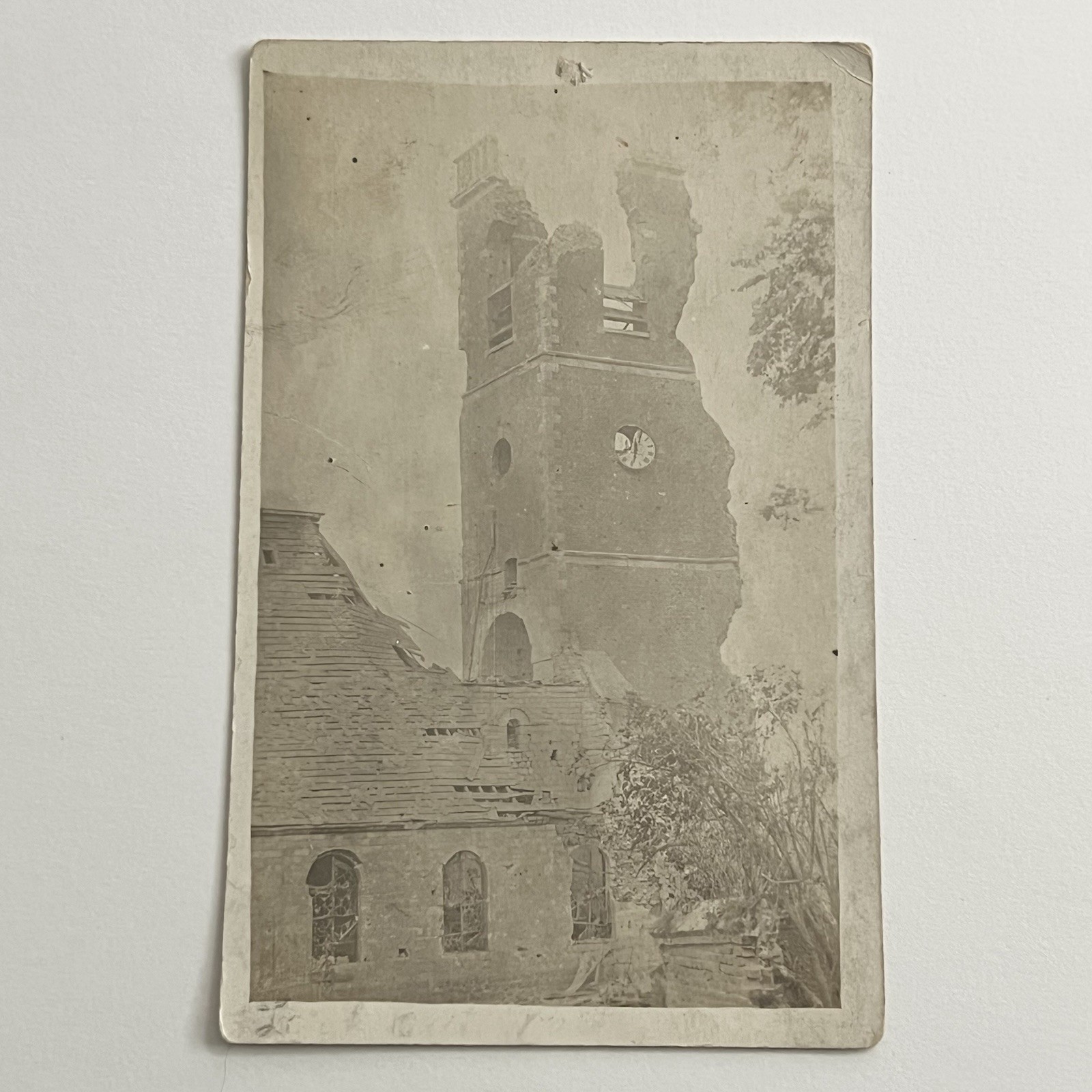Antique RPPC Real Photograph Postcard WW1 France Belgium Destroyed Church Town Antique RPPC Real Photograph Postcard WW1 France Belgium Destroyed Church Town
