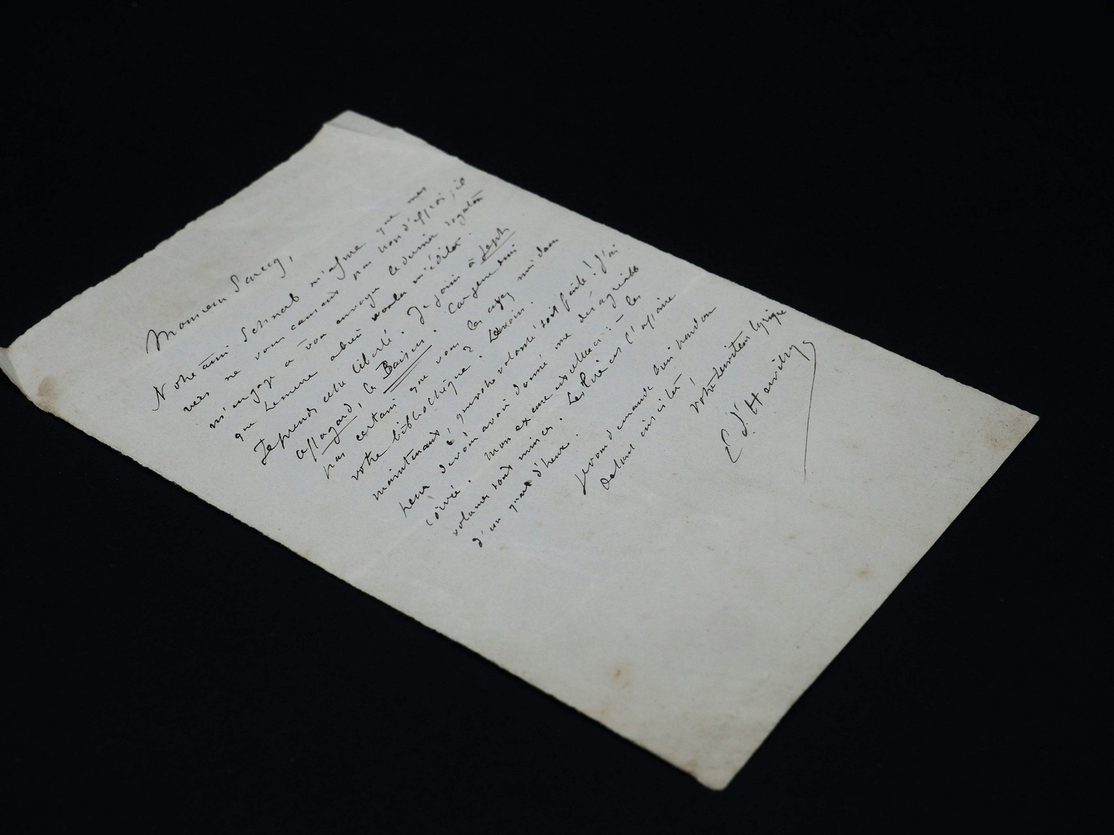 Ernest D\'HERVILLY - Signed Autograph Letter - Joseph Affagard, Les Kaisers
