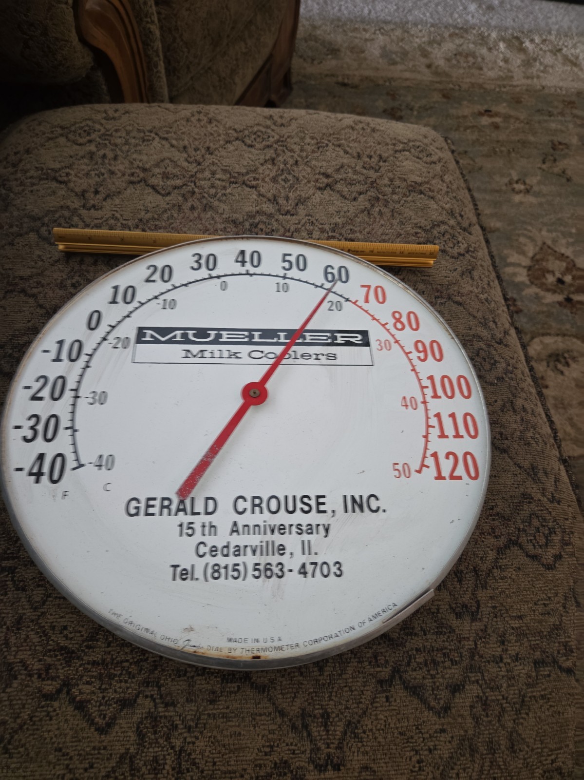 RARE Vintage Dairy Mueller Milk Cooler Thermometer Farm Advertising Milk Decor RARE Vintage Dairy Mueller Milk Cooler Thermometer Farm Advertising Milk Decor