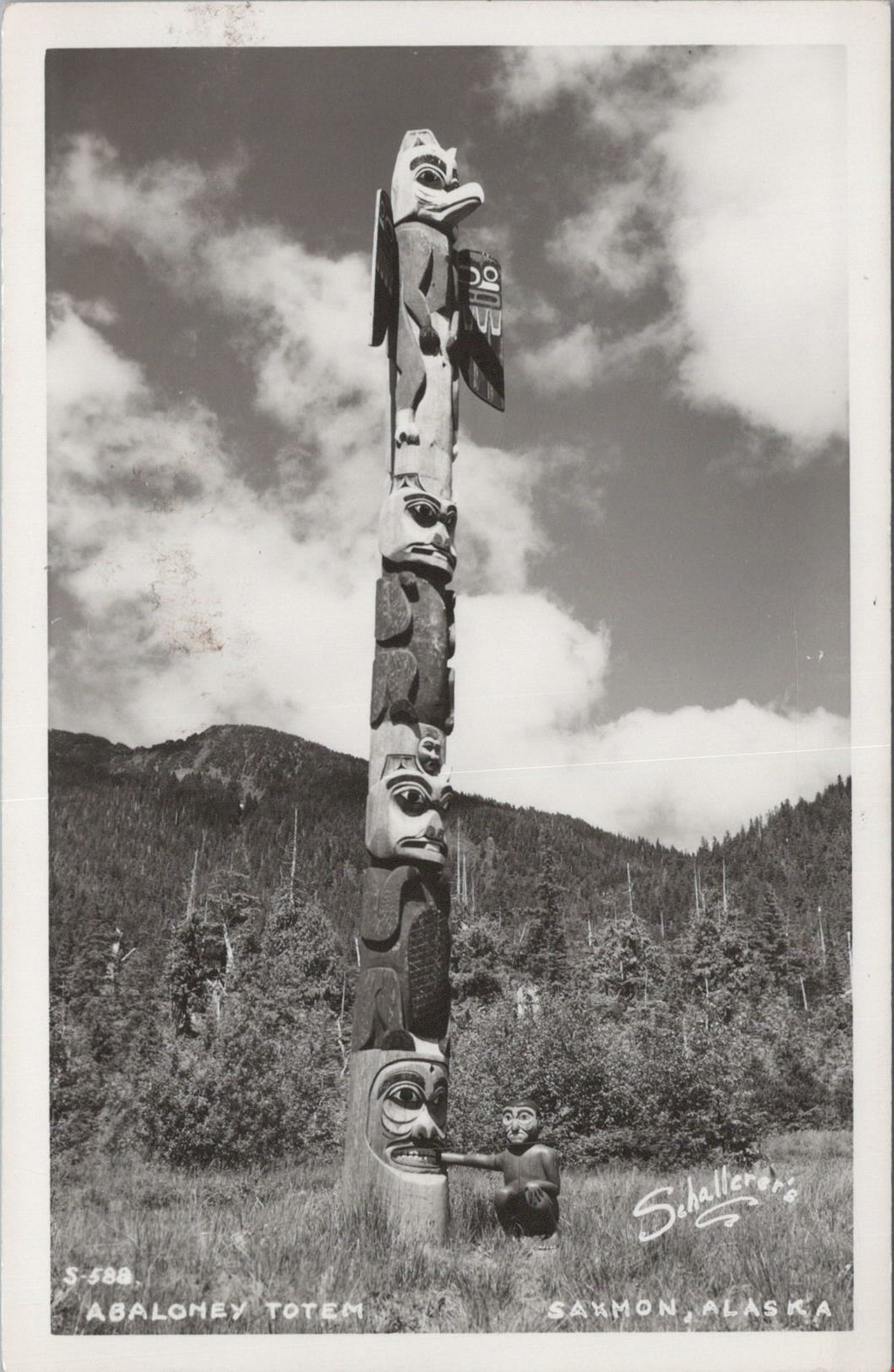 RPPC Postcard Abaloney Totem Saxman Alaska AK RPPC Postcard Abaloney Totem Saxman Alaska AK