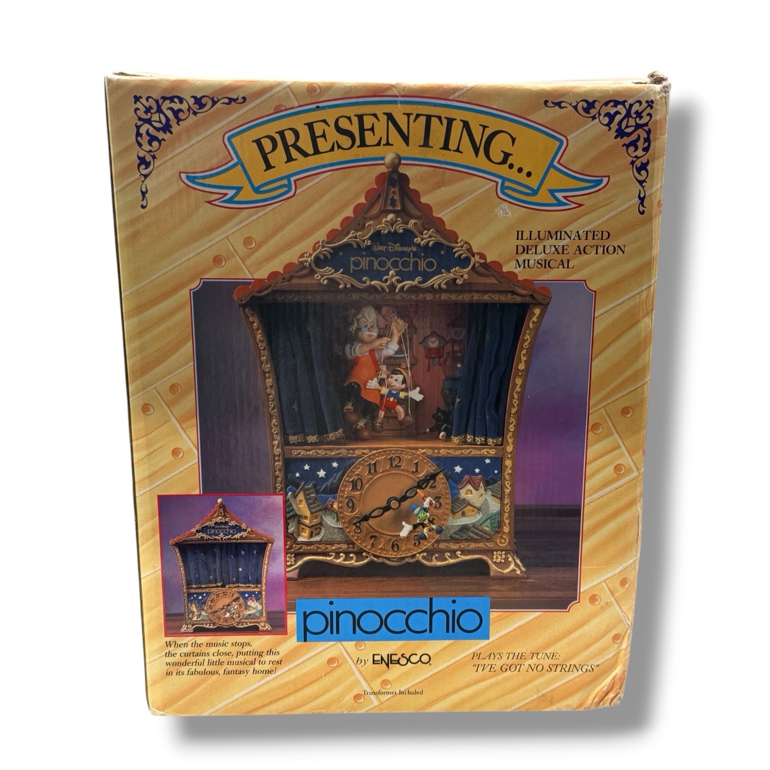 Enesco Disney Pinocchio Illuminated Deluxe Action Musical Theater Box New In Box