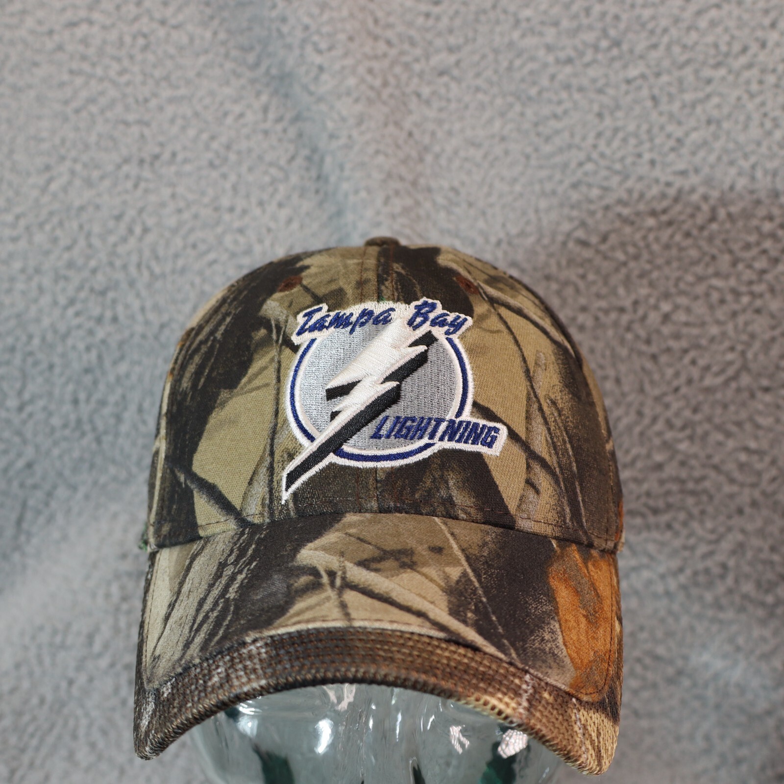 Tampa Bay Lightning Strapback Hat Tree Camo Vtg y2k Tampa Bay Lightning Strapback Hat Tree Camo Vtg y2k