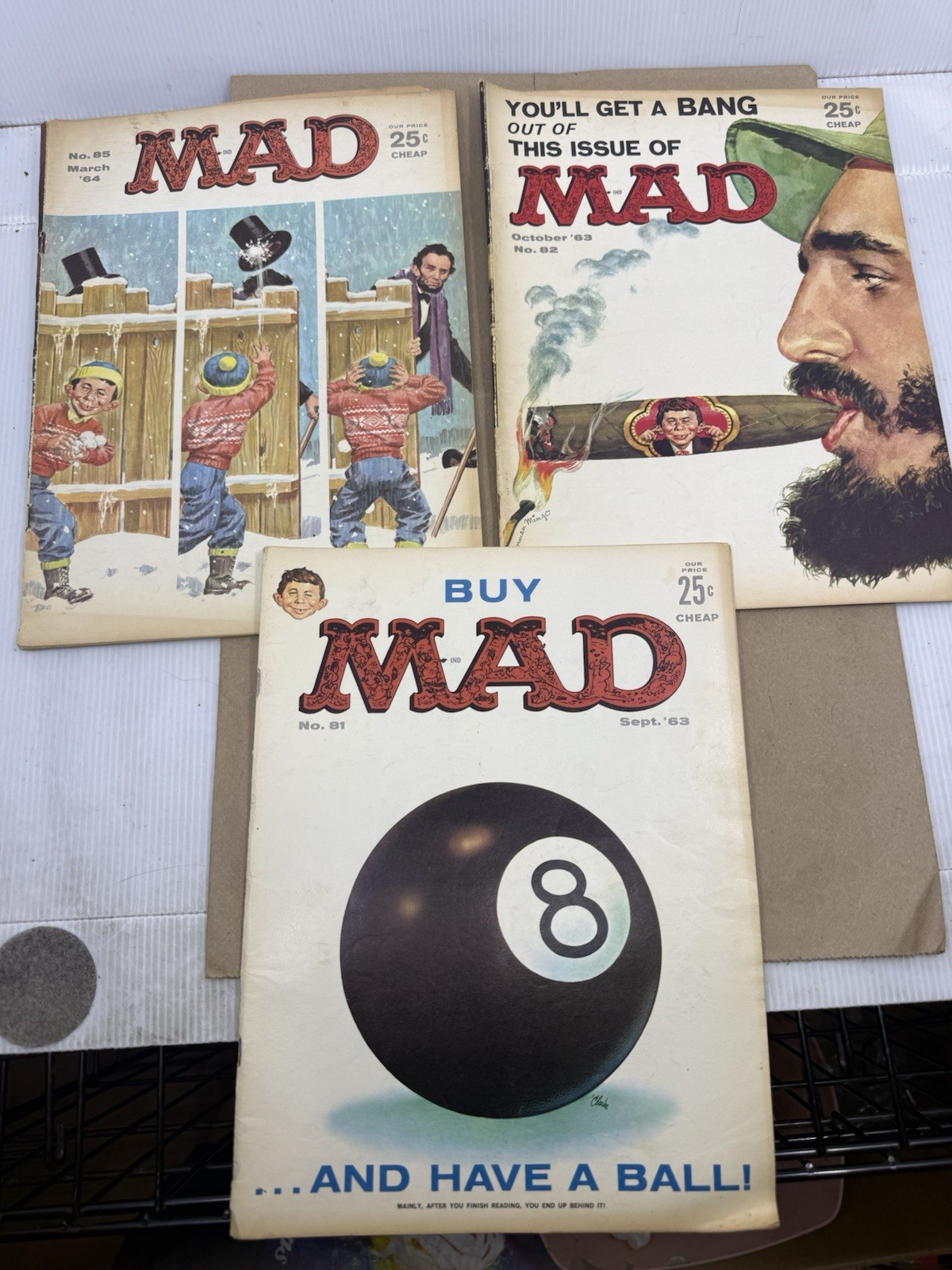 3 Silver Age Mad Comics/magazines  #63,81,82