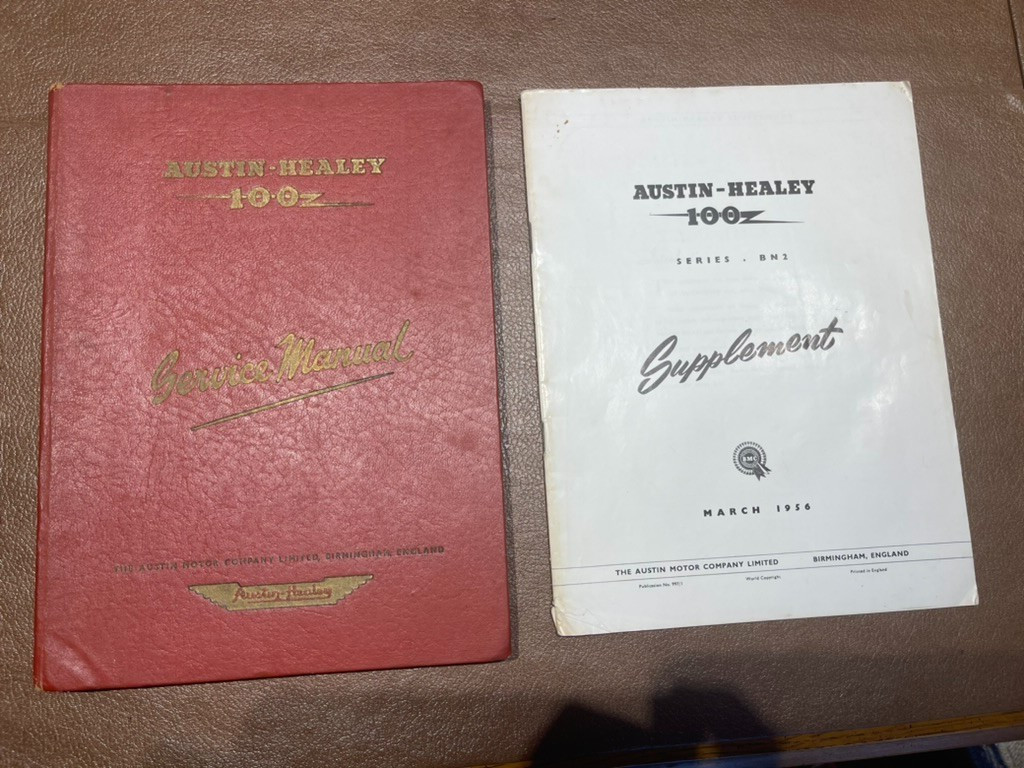 ORIGINAL 1956 AUSTIN HEALEY 100 SERIES BN1 SERVICE MANUAL, with BN2 SUPPLEMENT