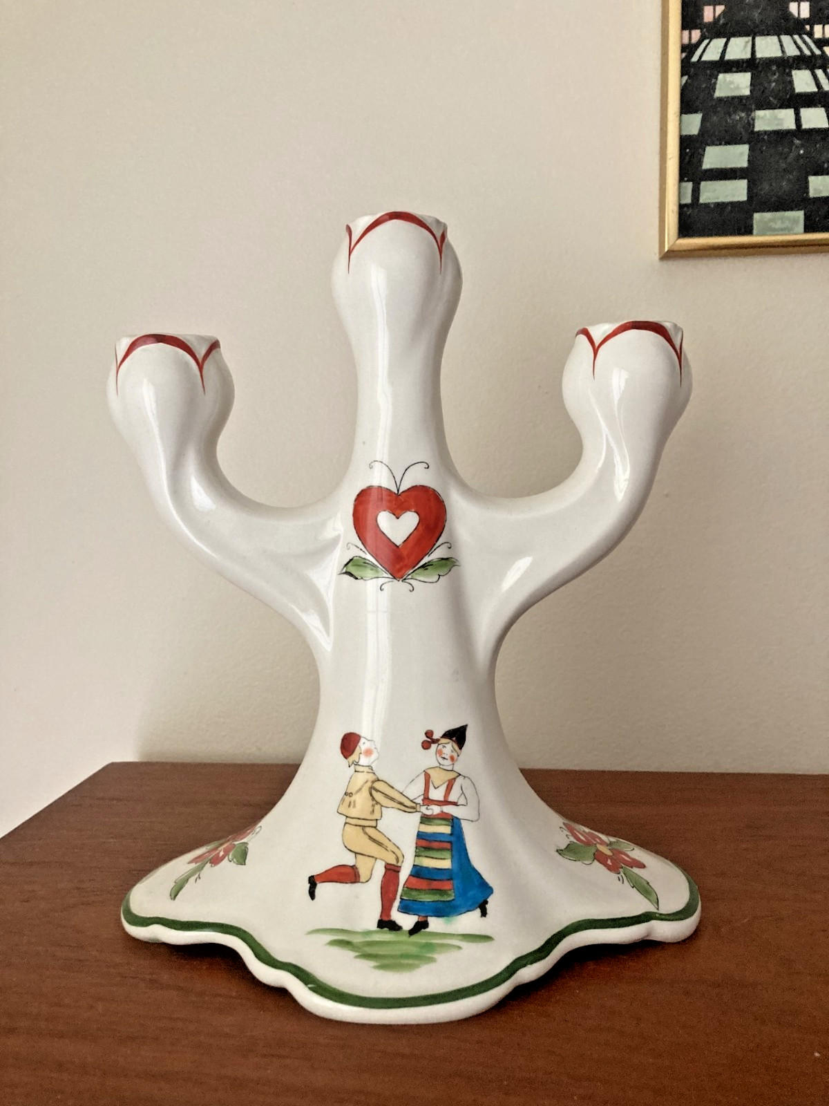 Swedish Candlestick Candleabra Rörstrand Daladansen Daldansen Dala Costume Swedish Candlestick Candleabra Rörstrand Daladansen Daldansen Dala Costume