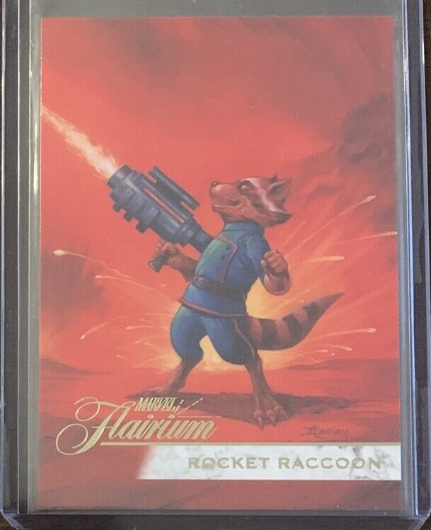 2019 Flair Marvel Flairium Tier 6 SSP Rocket Raccoon #148 Guardians Galaxy
