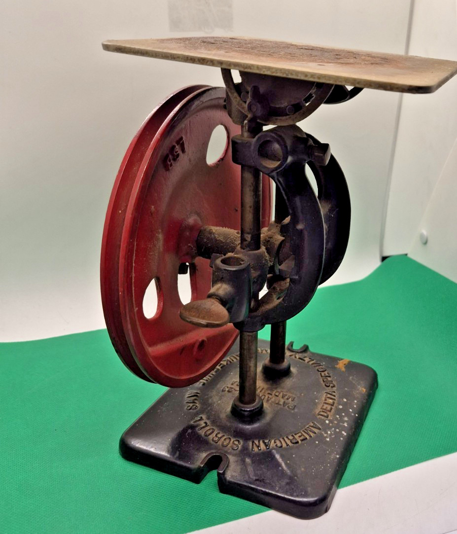 SEO Title:Antique 1923 Delta American Boy Scroll Saw Hand Crank Milwaukee Cast SEO Title:Antique 1923 Delta American Boy Scroll Saw Hand Crank Milwaukee Cast