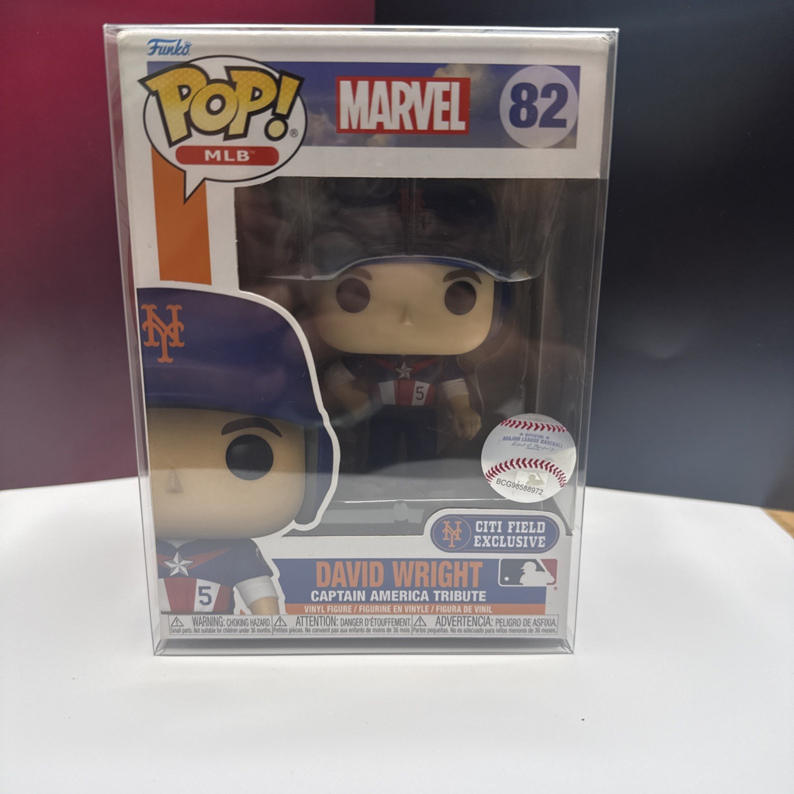 David Wright, Citi Field Exclusive, Captain America Tribute #82 Funko Pop David Wright, Citi Field Exclusive, Captain America Tribute #82 Funko Pop
