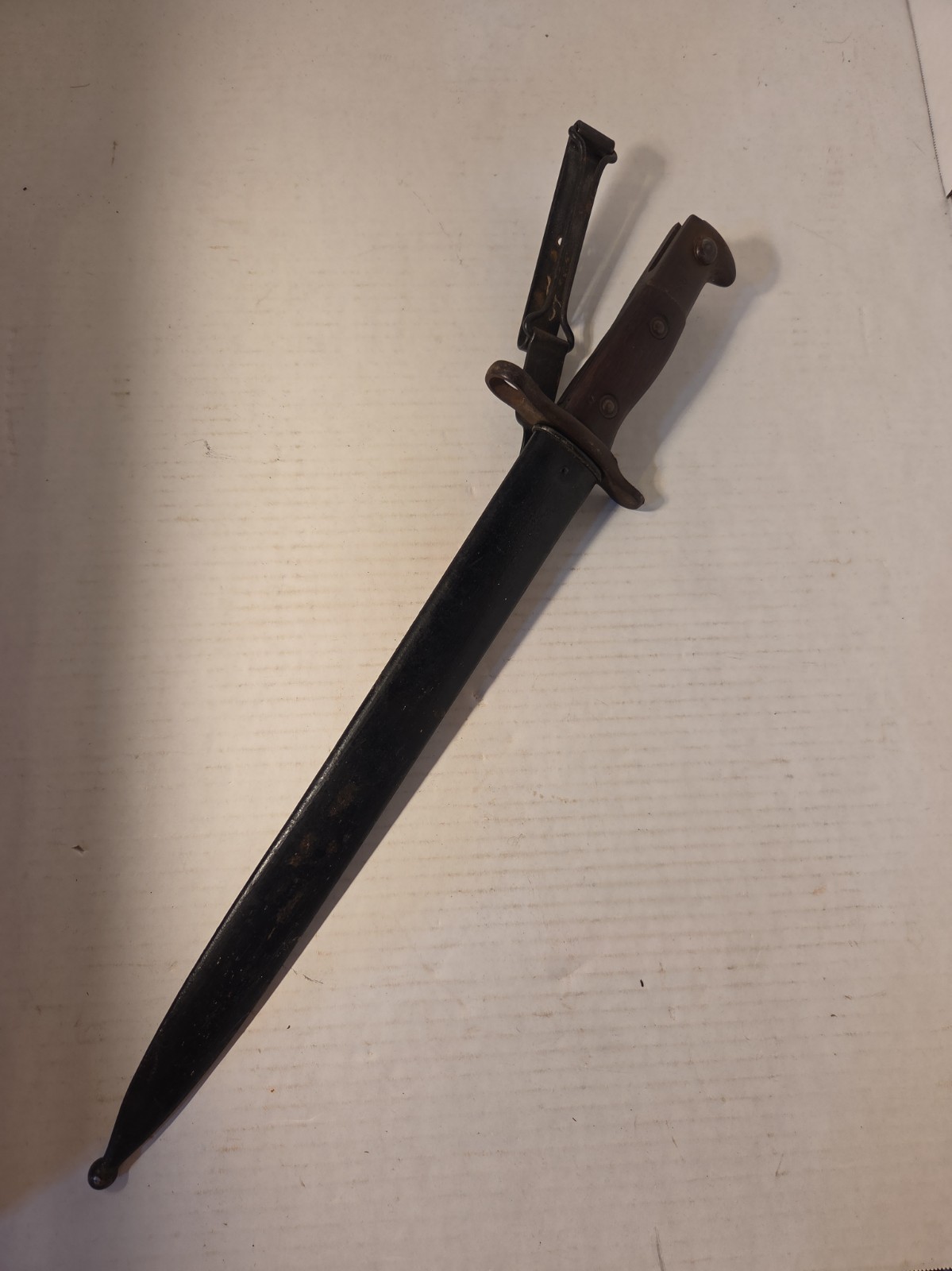 Vintage US Model 1892 Krag Bayonet Springfield Armory 1900 Steel Scabbard Blade Vintage US Model 1892 Krag Bayonet Springfield Armory 1900 Steel Scabbard Blade