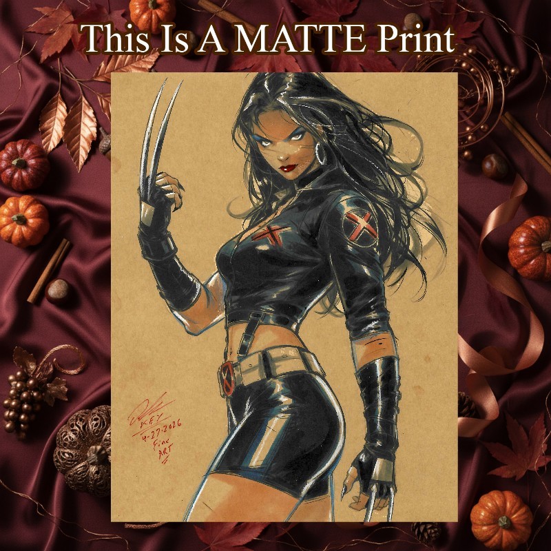 X-23 X-Men Color Illustration Mixed Media Fine Art Print 8.5x11 - Keyeske
