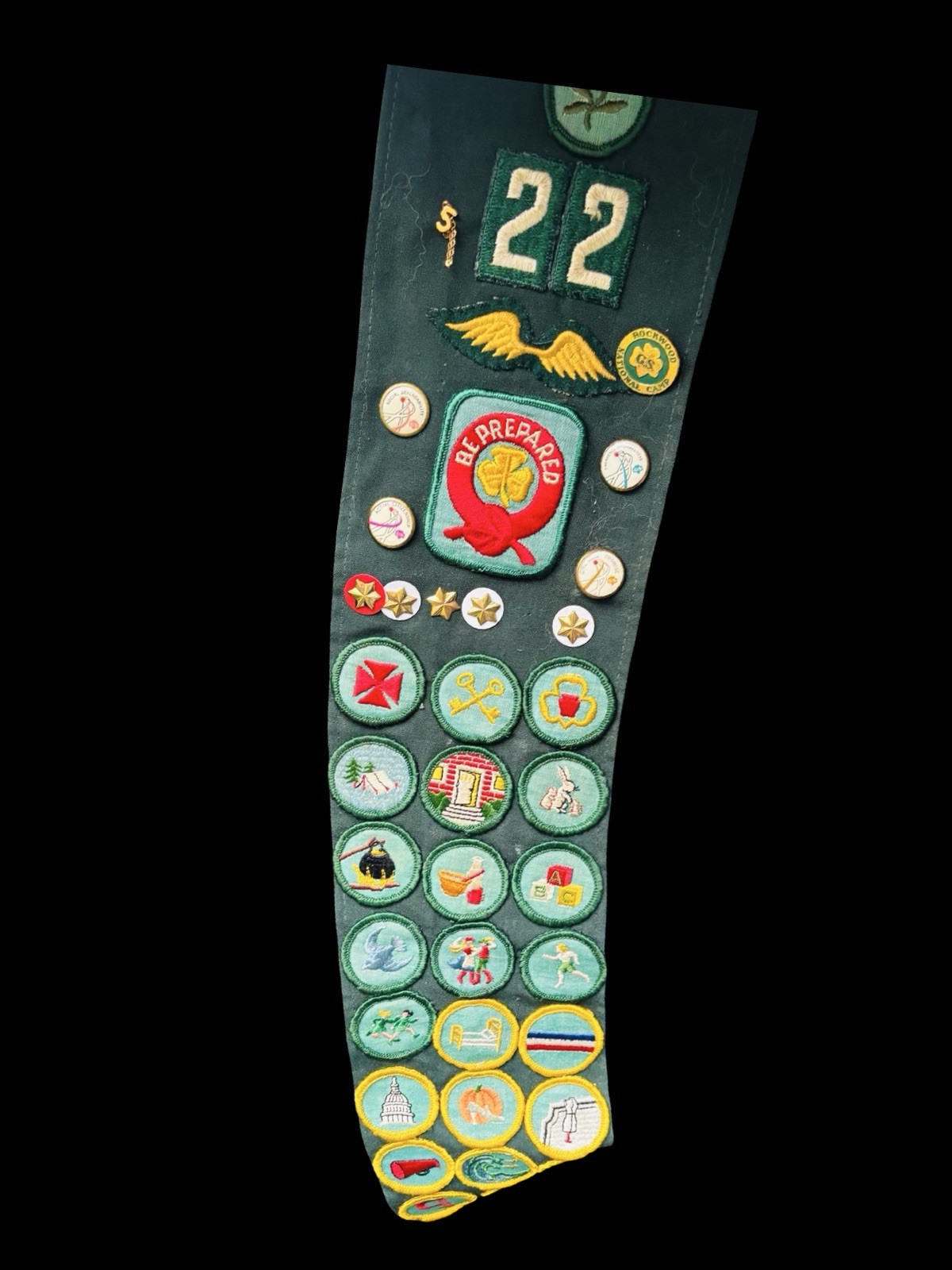 Vintage 1950s Girl Scouts Sash Merit Badges & Pins Rockwood National Camp Vintage 1950s Girl Scouts Sash Merit Badges & Pins Rockwood National Camp