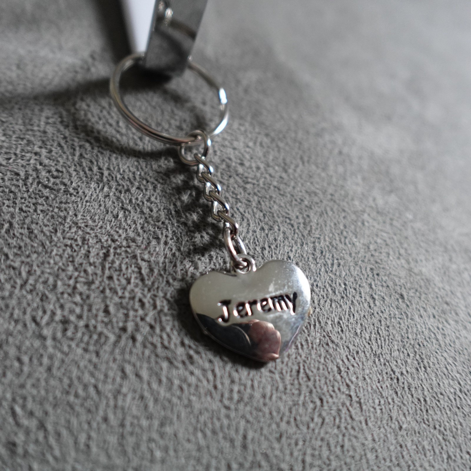 Jeremy Keychain Zipper Pull Heart Small Personalized Name Novelty Kids