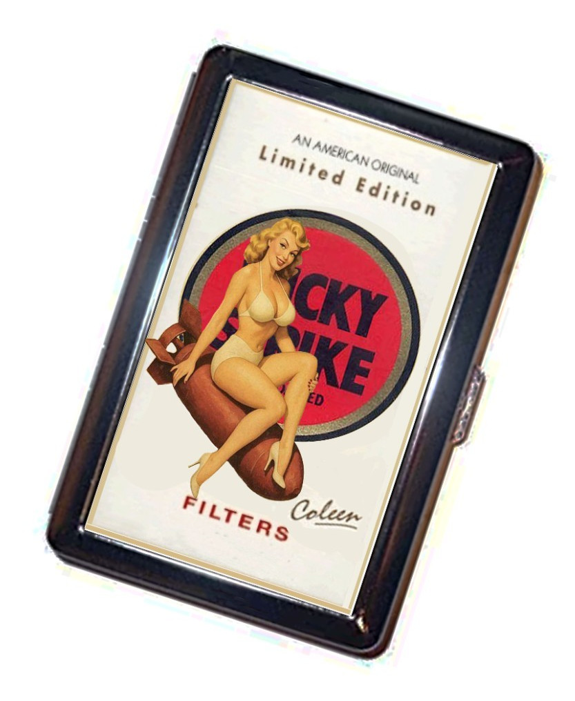 Lucky Strike Cigarette case pinup ad Collen #2 Handmade Accessory vintage art Lucky Strike Cigarette case pinup ad Collen #2 Handmade Accessory vintage art