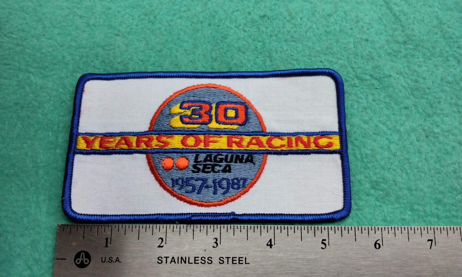 Vintage Laguna Seca 30 years Of Racing 1957-1987 Patch Vintage Laguna Seca 30 years Of Racing 1957-1987 Patch