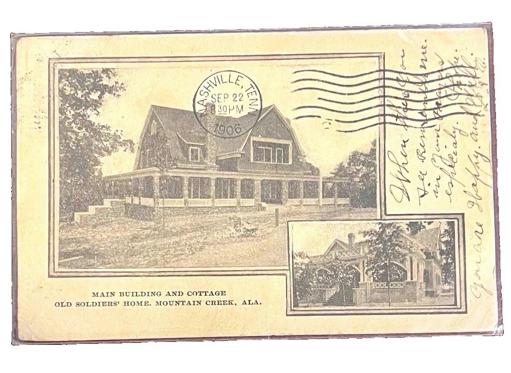 1906 Old Soldiers Home Mountain Creek Alabama Main Building & Cottage Postcard 