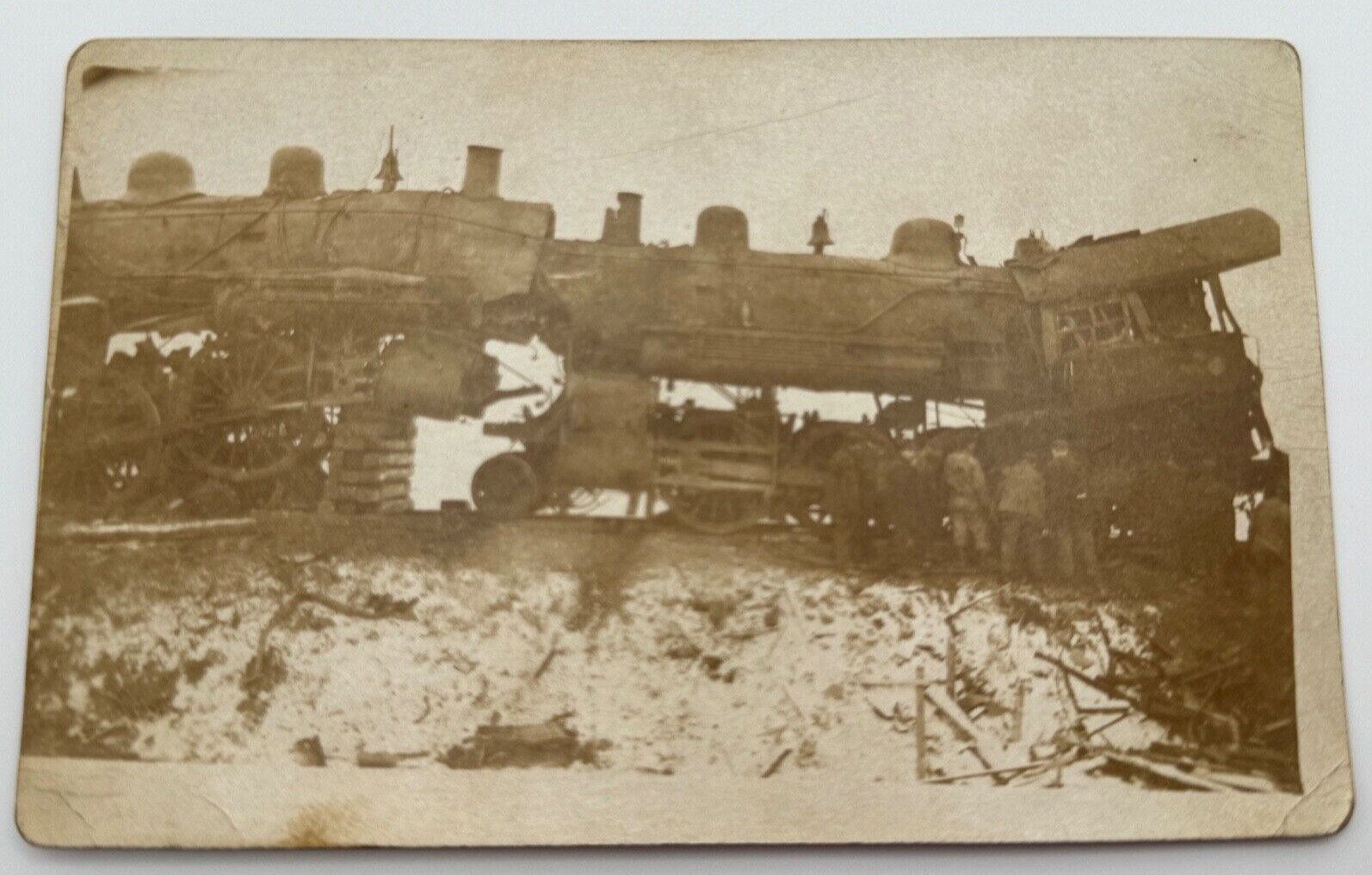 Antique 1913 Jackson MI Michigan Train Wreck RPPC Real Photo Postcard