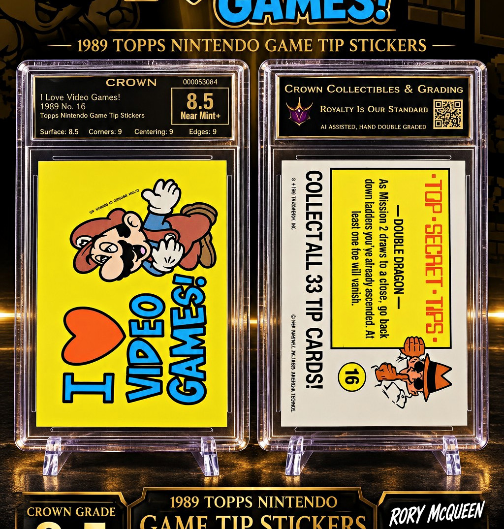 Topps 1989 Nintendo Game Tip Stickers #16 Mario I Love Video Games Sticker Topps 1989 Nintendo Game Tip Stickers #16 Mario I Love Video Games Sticker