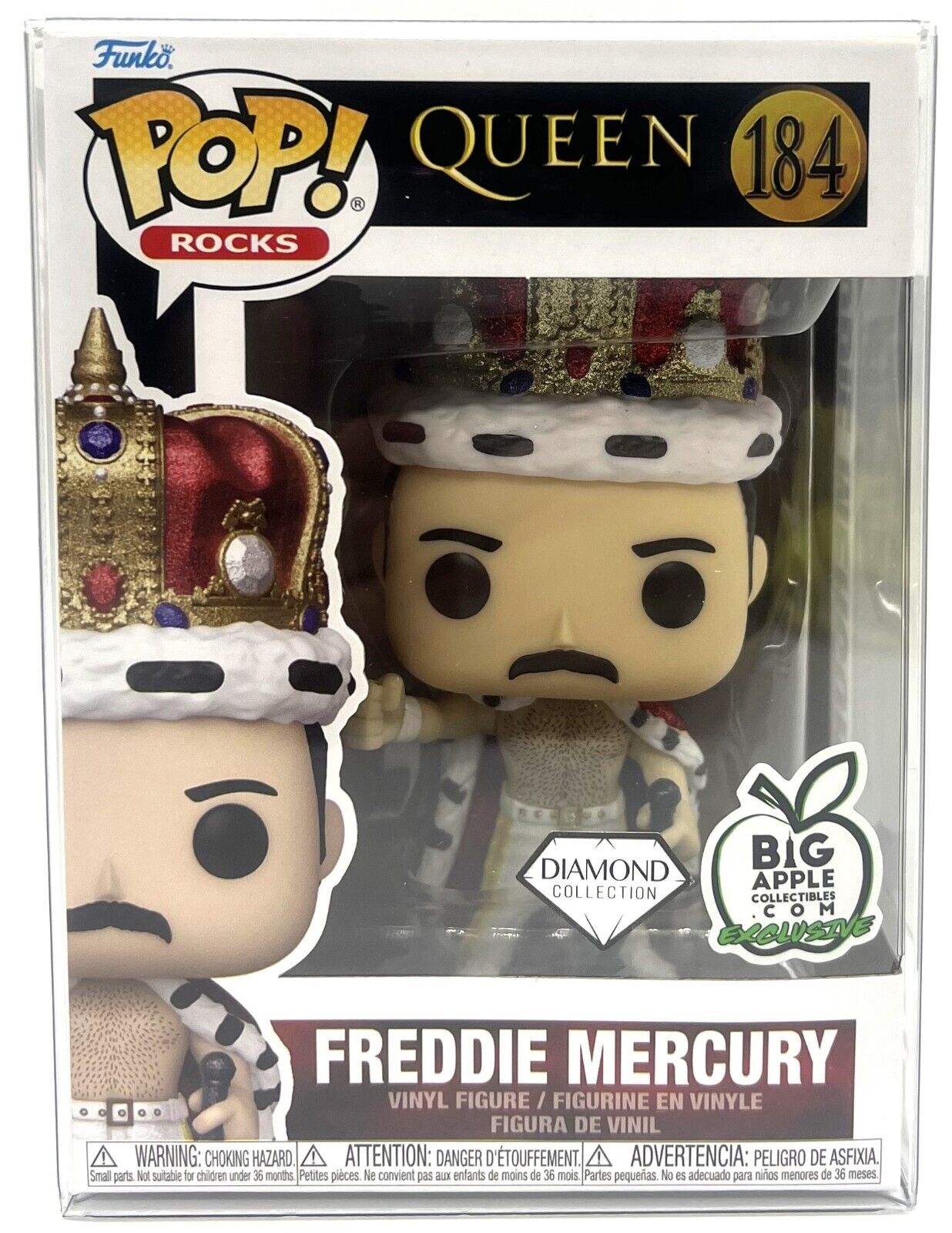Funko Pop Rocks Queen Freddie Mercury #184 Big Apple Exclusive Diamond Glitter