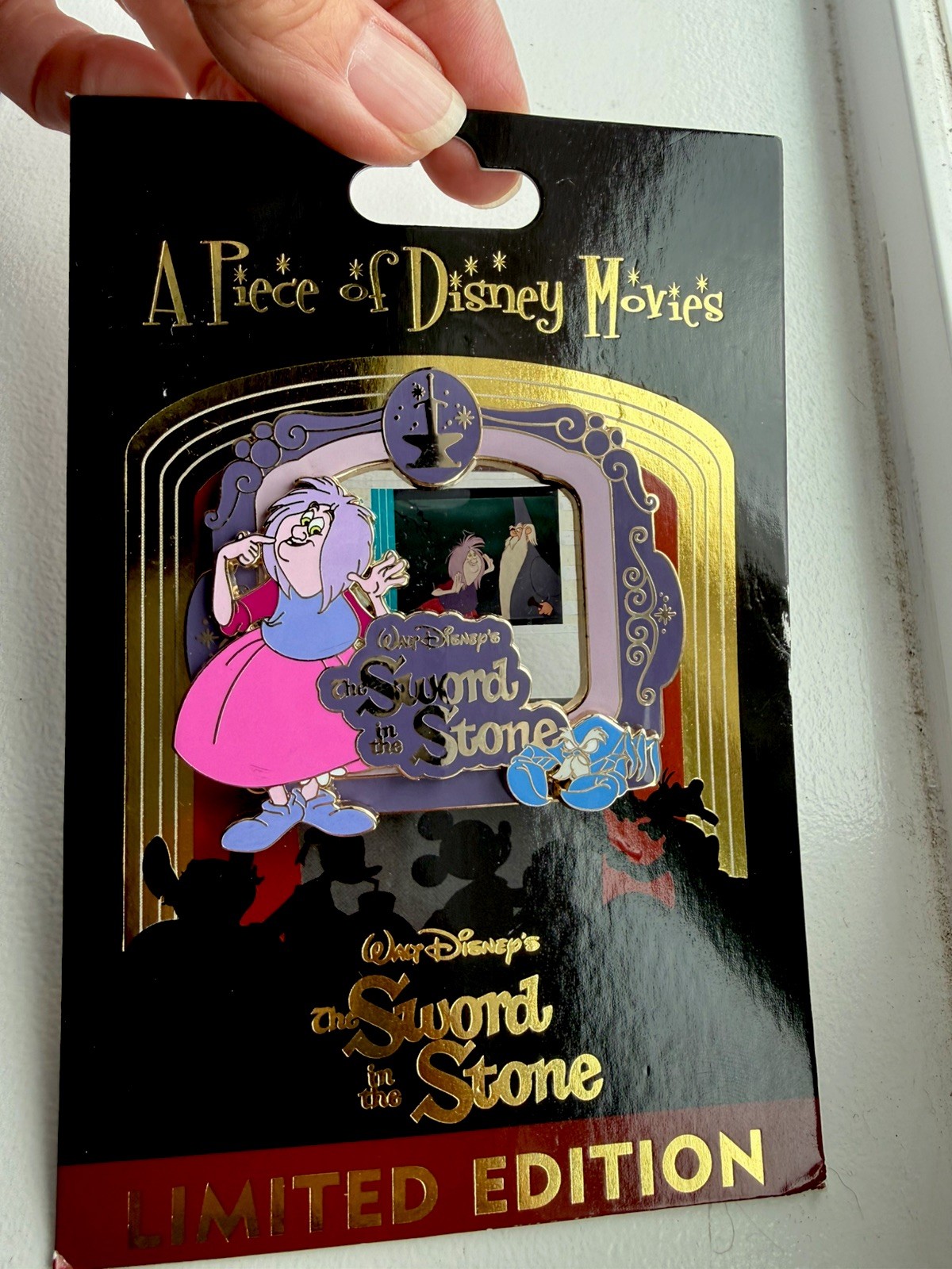 Disney Pin Piece of Disney Movies Sword in the Stone Madam Mim Film Cell LE2000 Disney Pin Piece of Disney Movies Sword in the Stone Madam Mim Film Cell LE2000