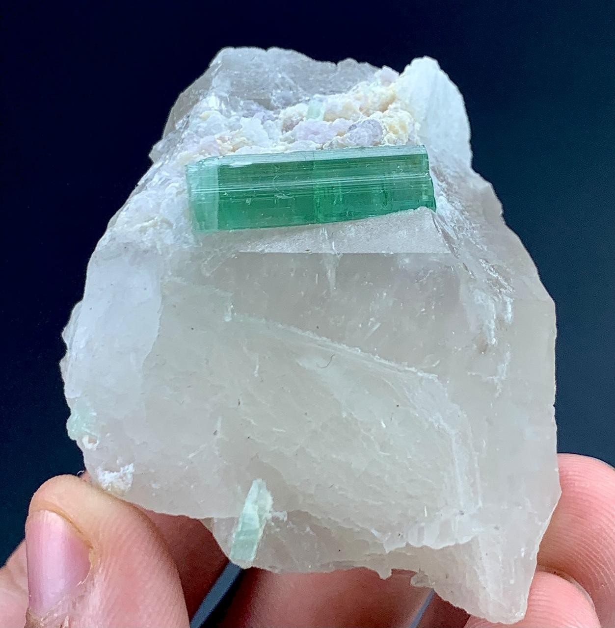 496 Carat Tourmaline Crystal With Quartz Specimen From Afghanistan 496 Carat Tourmaline Crystal With Quartz Specimen From Afghanistan