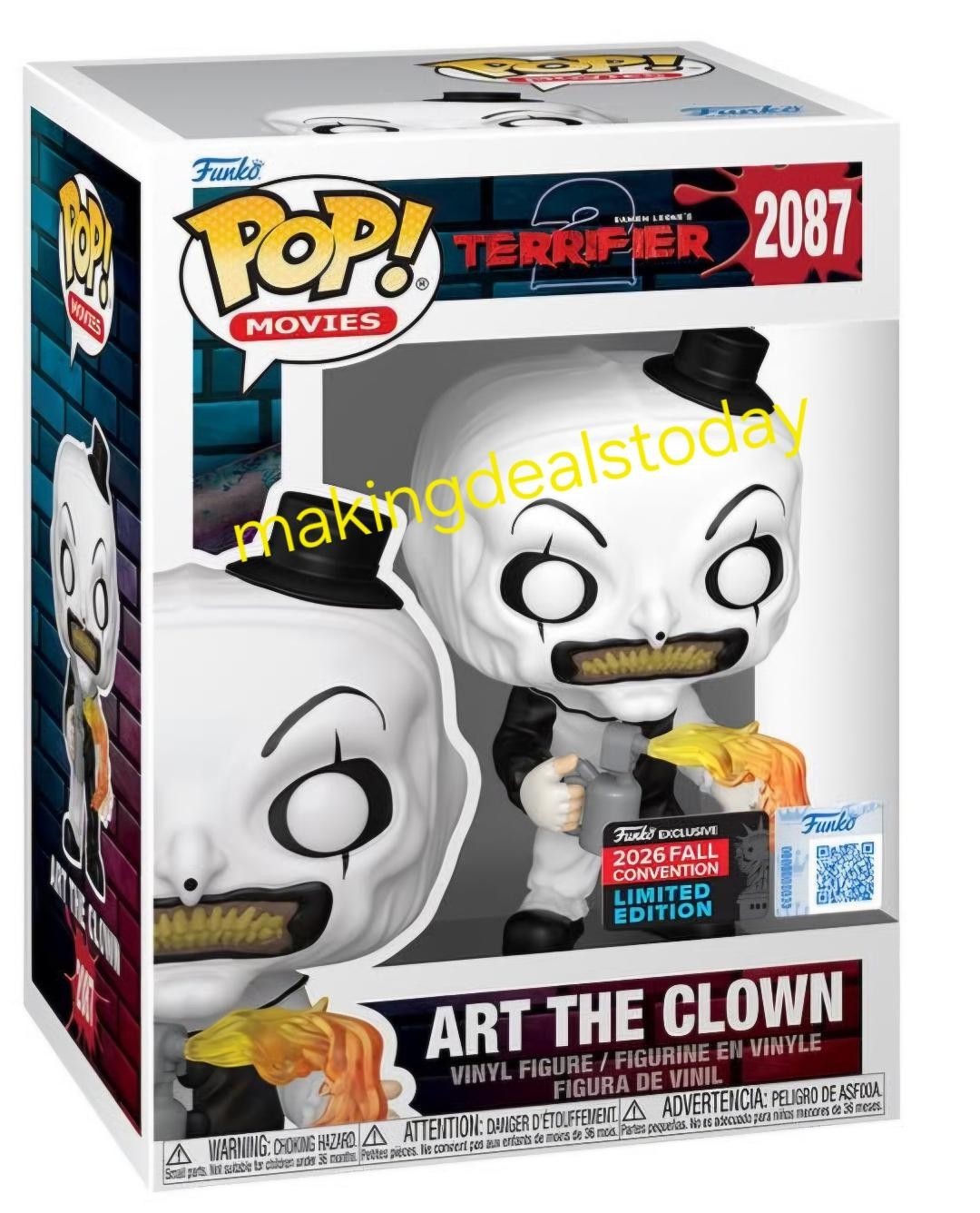 NYCC 2026 Funko Pop Terrifier 2 Art The Clown SHARED STICKER #2087 PRESALE
