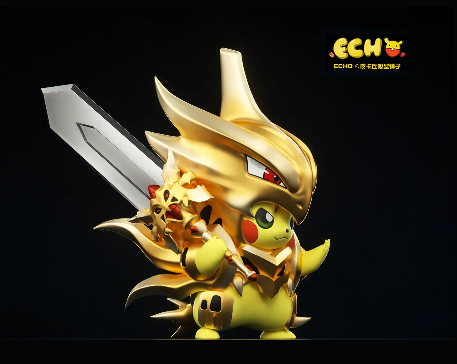 Pikachu Poncho Mega Tyranitar SHINY Resin Statue Cosplay Figure ECHO Studios Pikachu Poncho Mega Tyranitar SHINY Resin Statue Cosplay Figure ECHO Studios