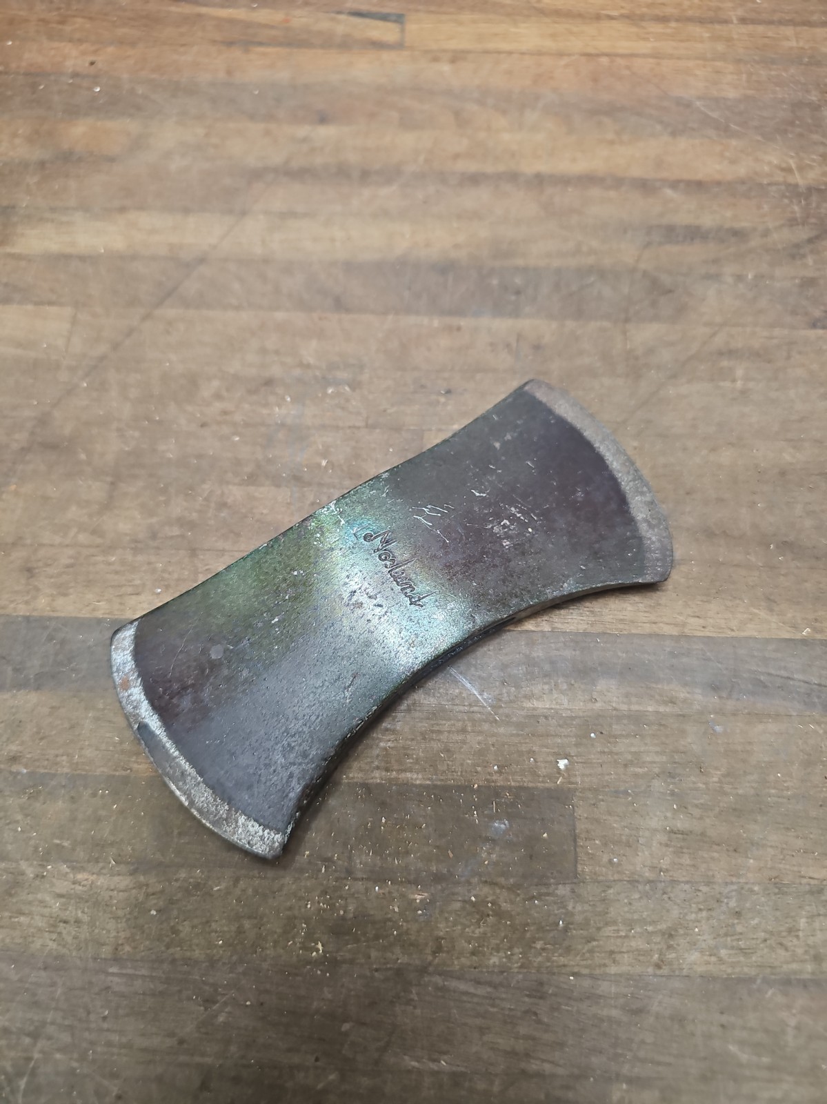 A4- vintage Norlund Saddle Cruiser Axe Head 1 lb 5  oz Small Double Bit