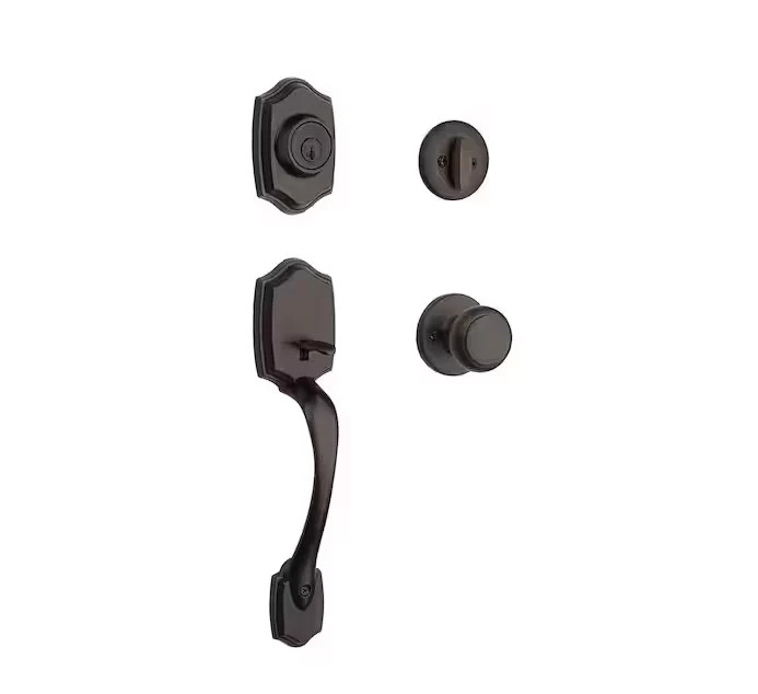 Kwikset Venetian Bronze Entry Door Handleset 1-Cylinder Deadbolt w/SmartKey Kwikset Venetian Bronze Entry Door Handleset 1-Cylinder Deadbolt w/SmartKey