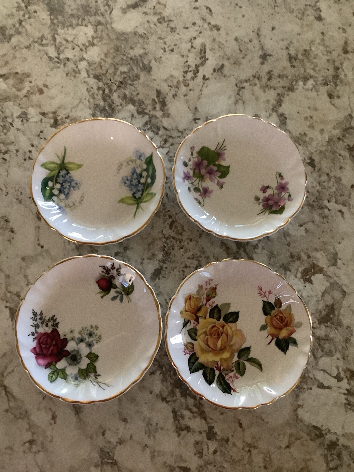 Vintage Princess House Floral Butter Pats Set Of 4 Vintage Princess House Floral Butter Pats Set Of 4