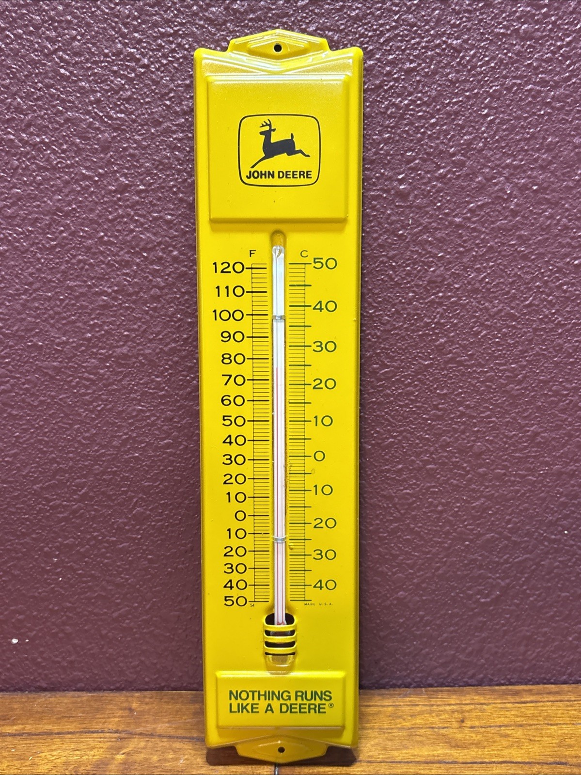 Vintage John Deere Metal Thermometer Nothing Runs Like a Deere USA Farm Sign EUC Vintage John Deere Metal Thermometer Nothing Runs Like a Deere USA Farm Sign EUC