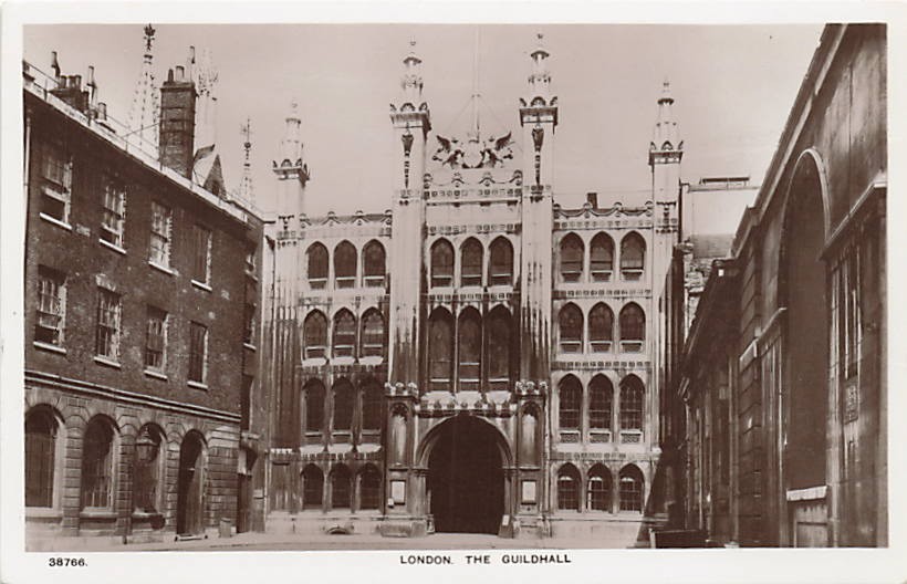 Postcard England: RPPC The Guildhall, London Postcard England: RPPC The Guildhall, London