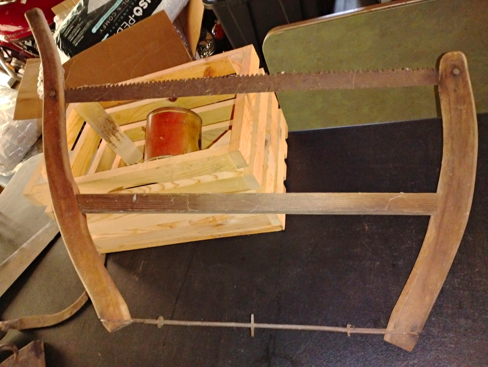 Vintage Original Wooden Buck Bow Saw Frame & Saw Blade - Unbranded Vintage Original Wooden Buck Bow Saw Frame & Saw Blade - Unbranded