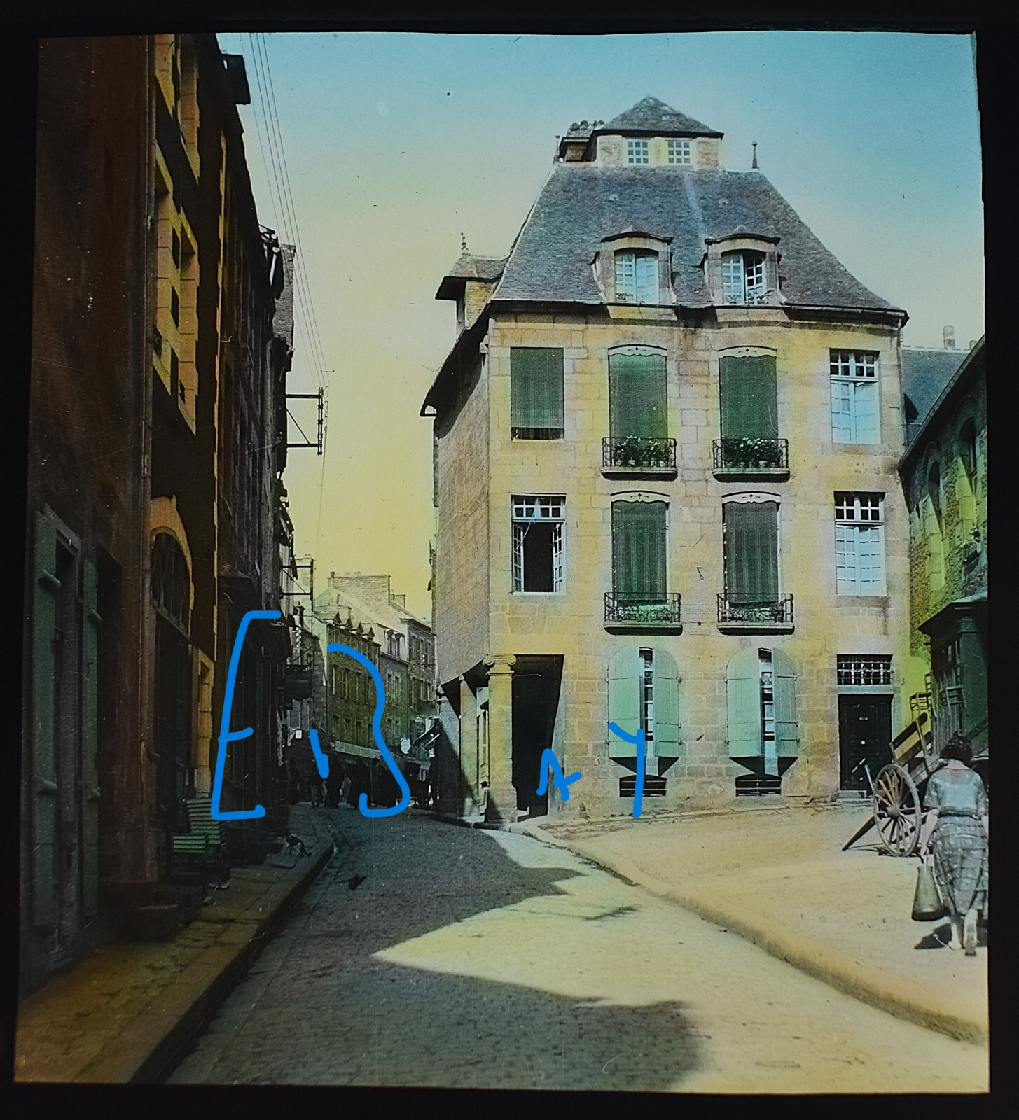 Photo OLD HOUSES AT DINAN BRITTANY FRANCE C1920 Magic Lantern Slide Photo OLD HOUSES AT DINAN BRITTANY FRANCE C1920 Magic Lantern Slide