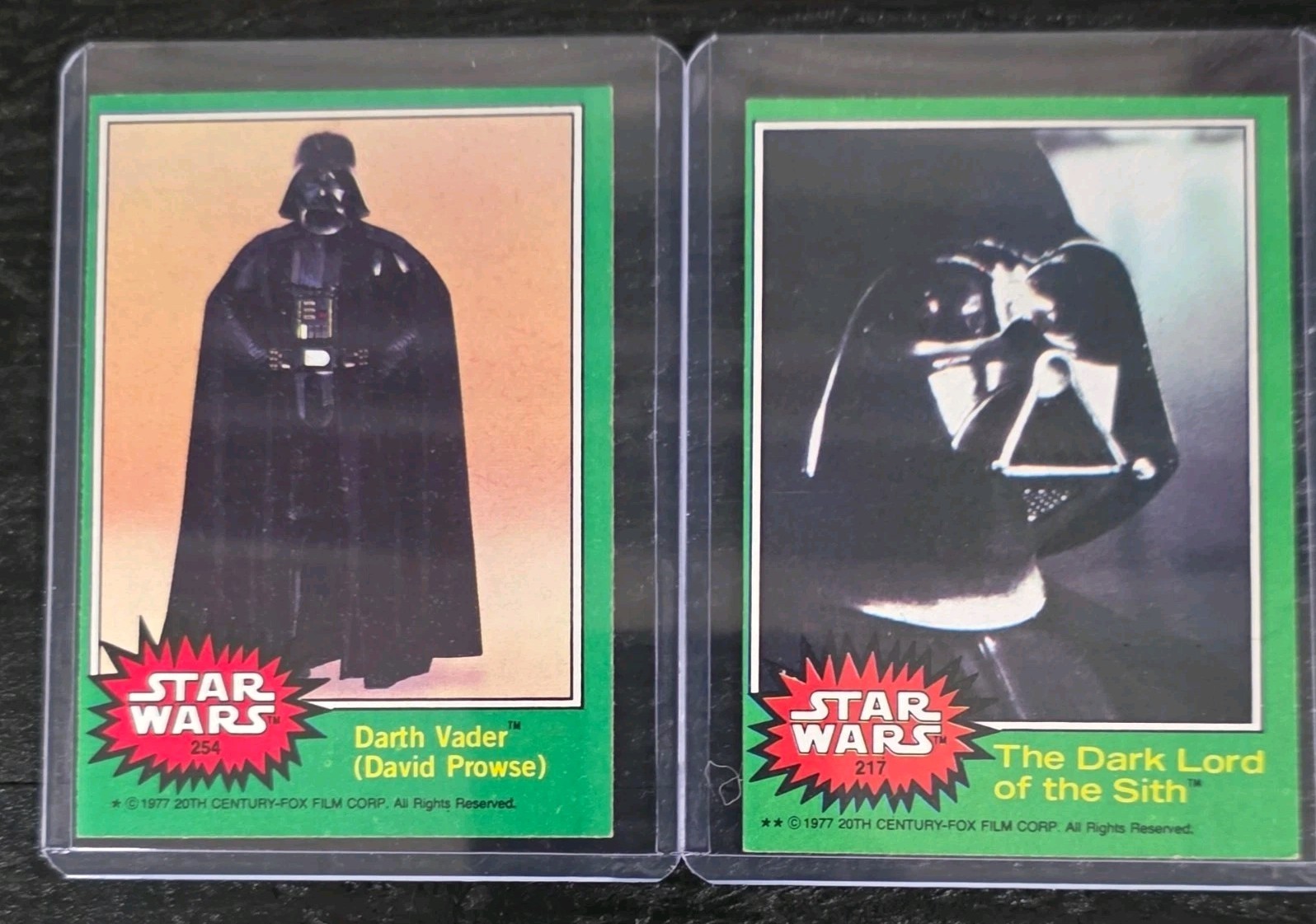 1977 Topps Star Wars Green Series #217 #254 Darth Vader Lot NM Sharp Corners