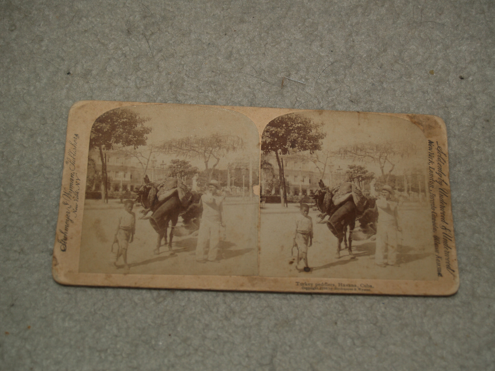Antique Stereoscope card Turkey Peddlers Havana Cuba 1899 Strohmeyer & Wyman Antique Stereoscope card Turkey Peddlers Havana Cuba 1899 Strohmeyer & Wyman