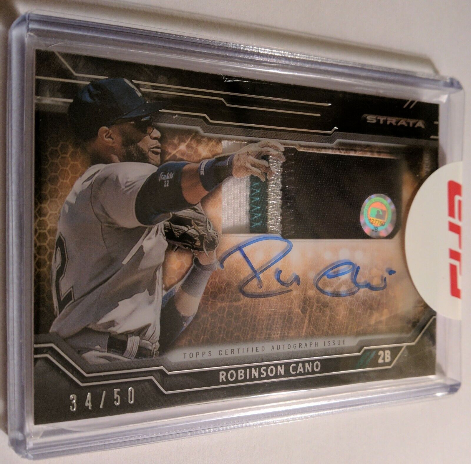 2015 Robinson Cano Auto 4-Color Topps Strata Clearly Authentic Relic #CAAR-RCO