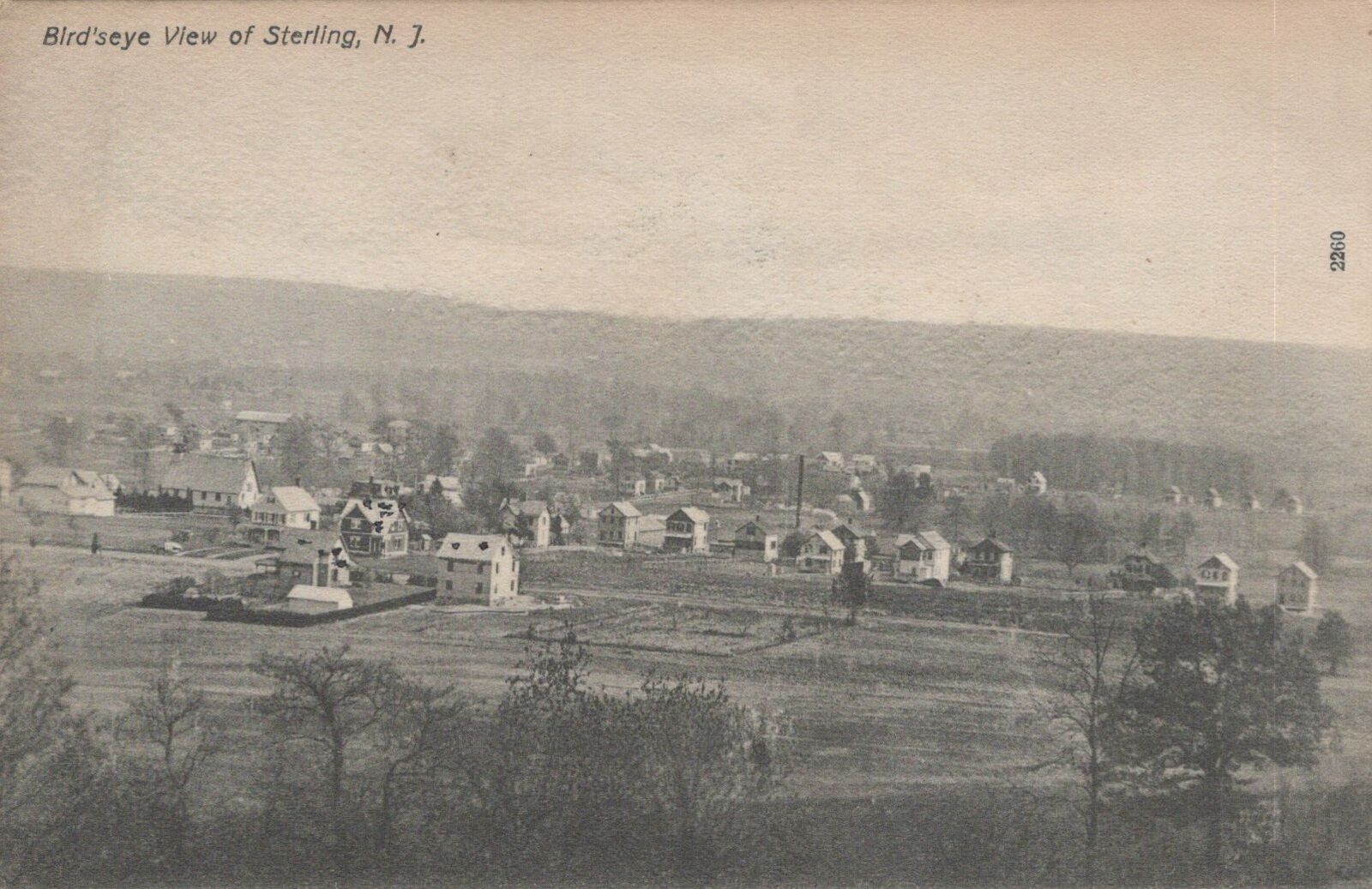 Postcard Bird's Eye View of Sterling NJ 1907