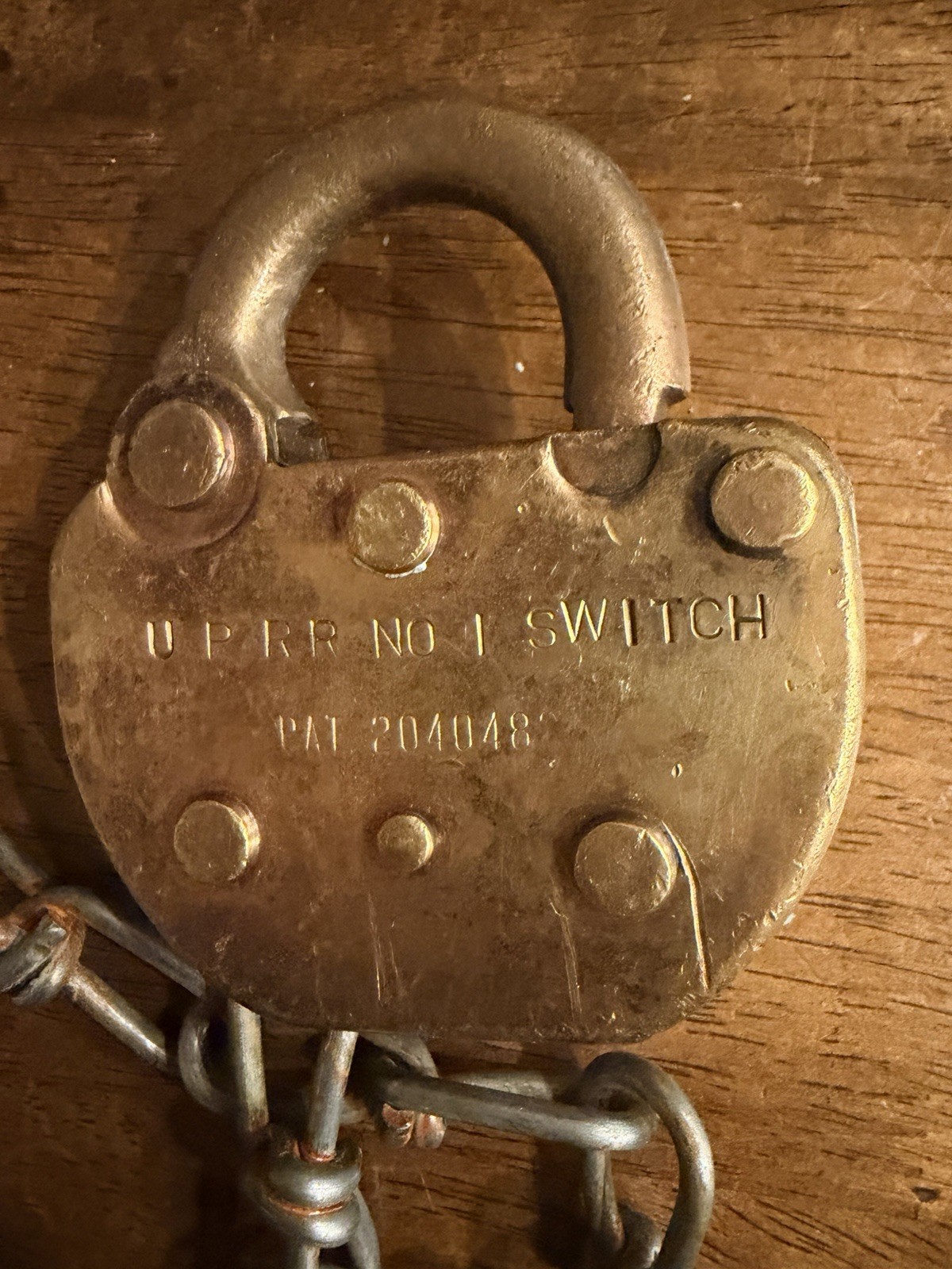 UNION PACIFIC RAILROAD BRASS ADLAKE LOCK. UPRR NO 1 SWITCH UNION PACIFIC RAILROAD BRASS ADLAKE LOCK. UPRR NO 1 SWITCH