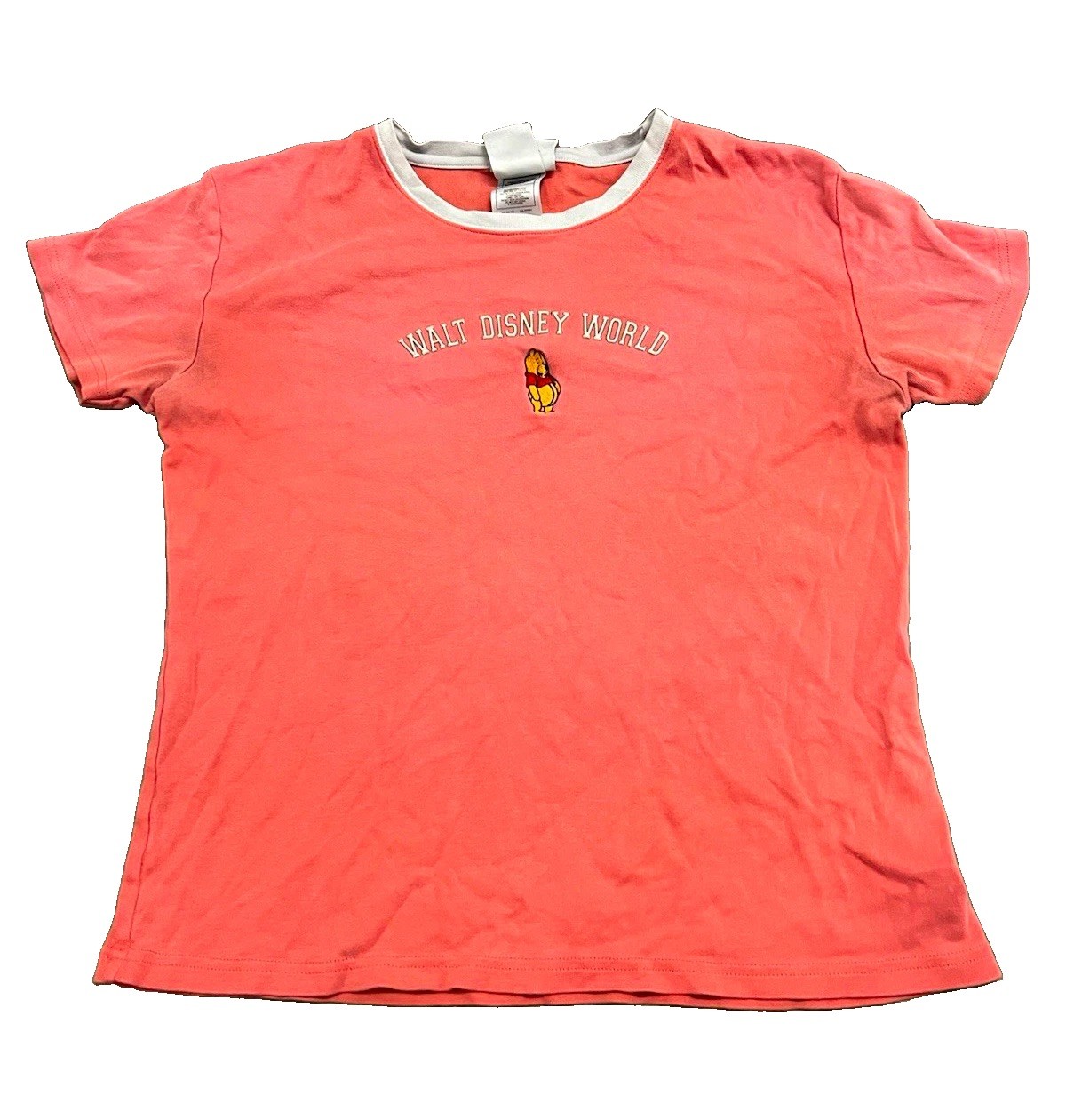00s vtg Walt Disney World Winnie the Pooh Pink White Ringer Tee Adult Women L 00s vtg Walt Disney World Winnie the Pooh Pink White Ringer Tee Adult Women L
