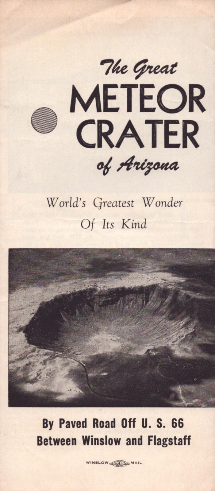 Vintage 1950\'s Arizona Meteor Crater Brochure Vintage 1950\'s Arizona Meteor Crater Brochure
