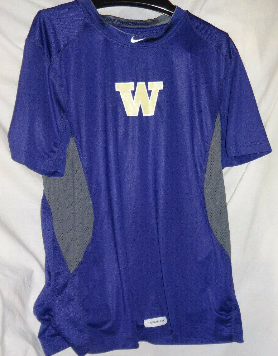 Washington Huskies #40 Game Used Worn Issued Under Baseball Jersey Shirt Nike XL